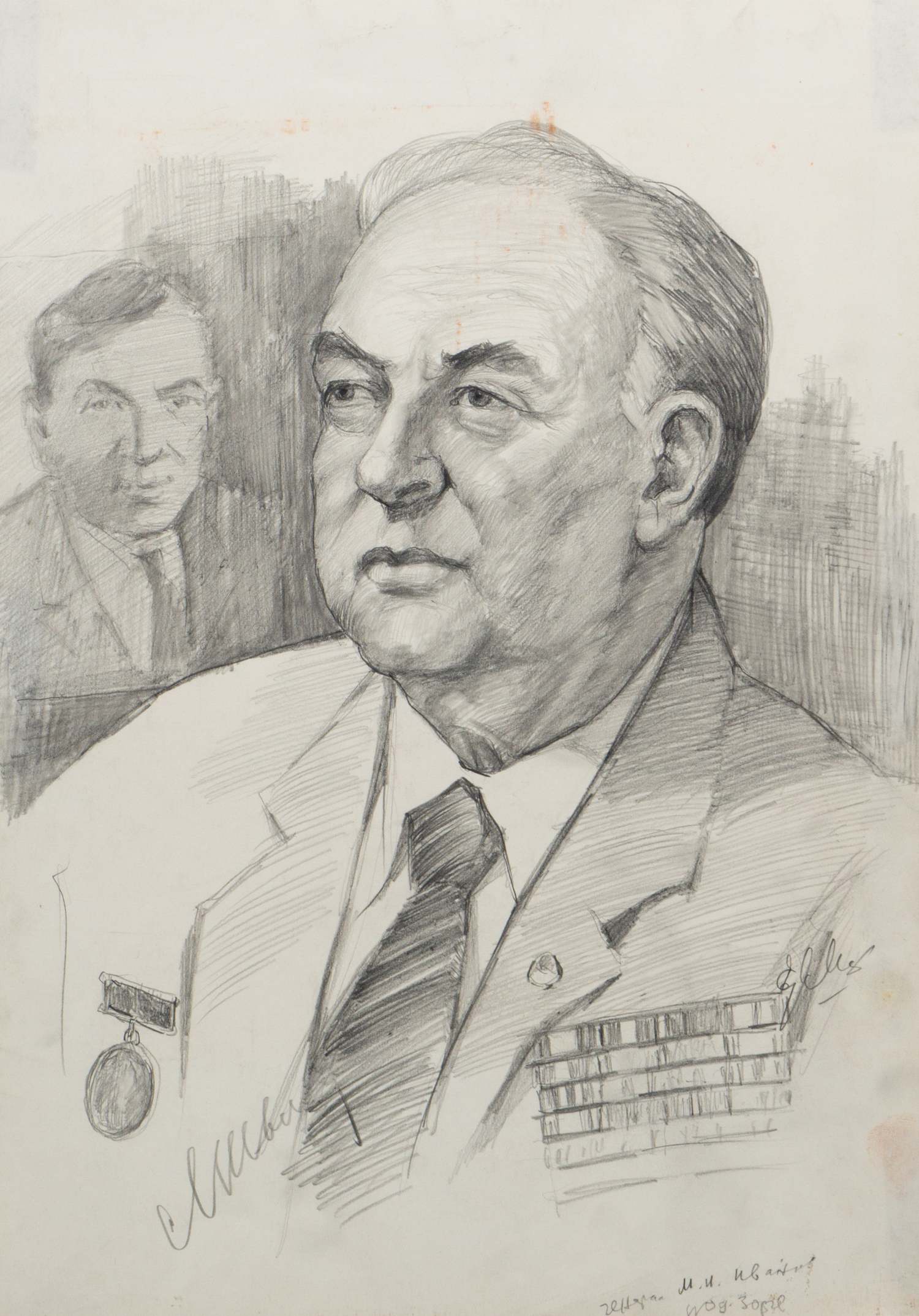 Ермаков Геннадий Александрович. Портрет генерала Иванова М.И. 1978.