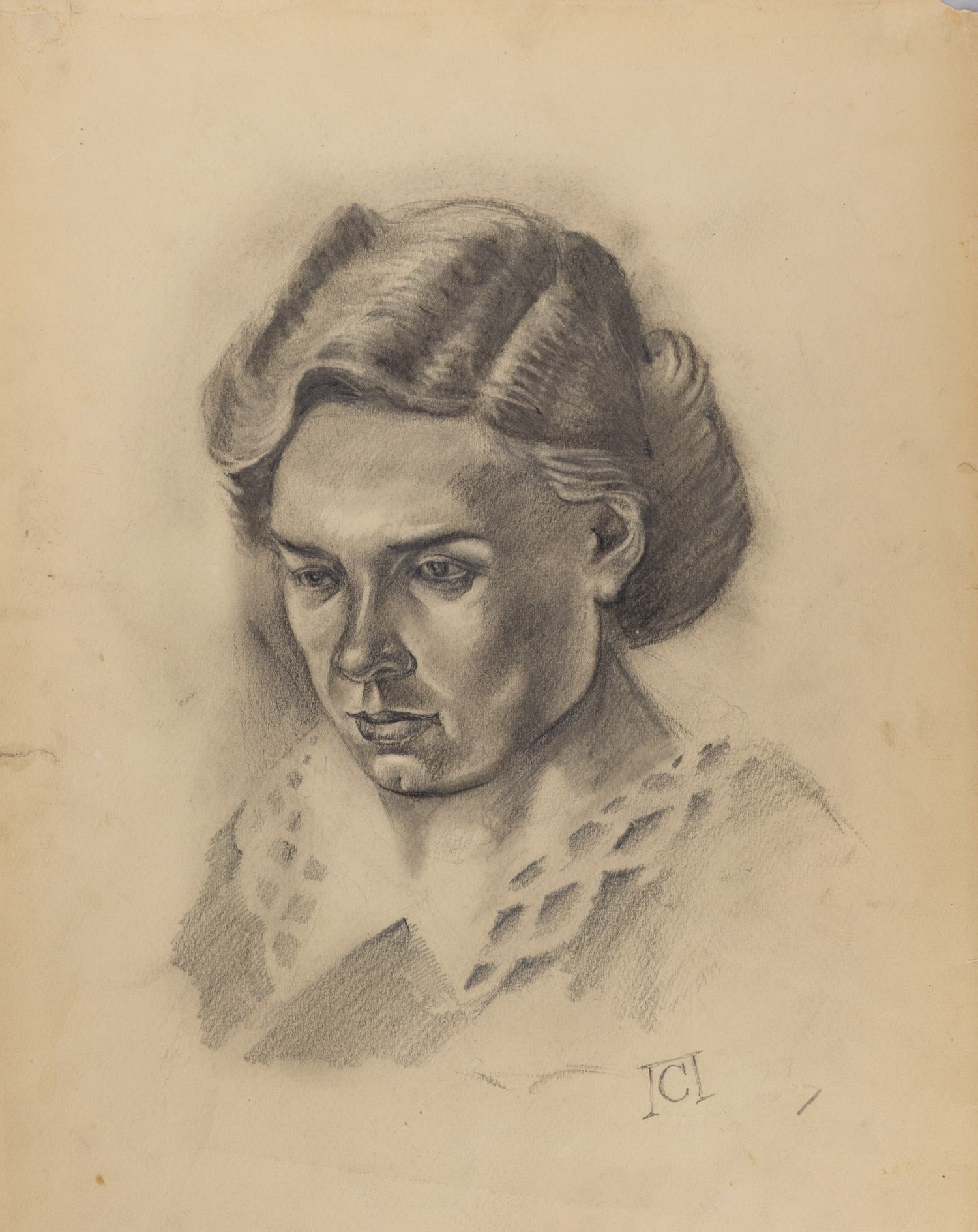 Павлов Семен Андреевич. Портрет девушки. 1930-е годы.