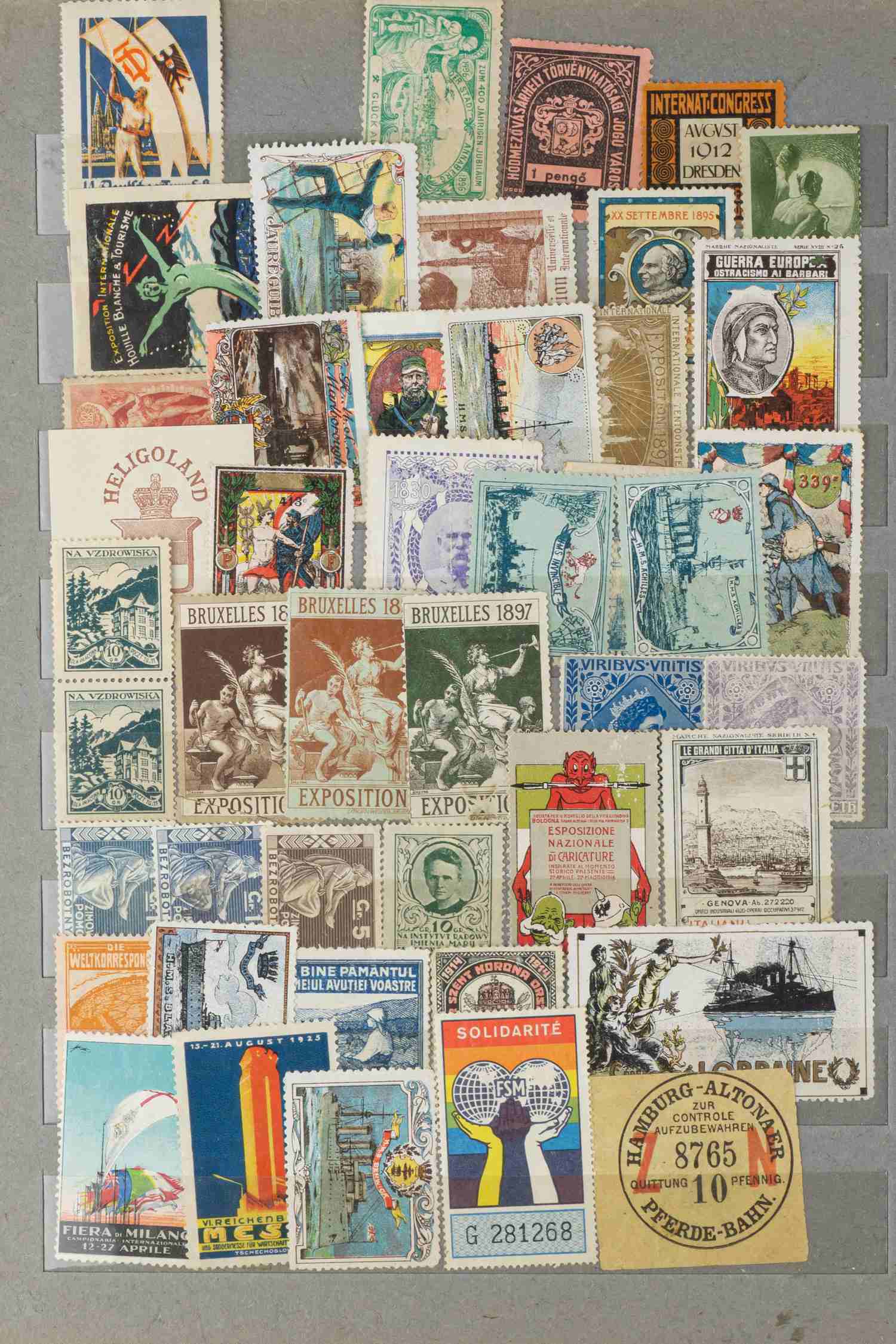 Более 500 непочтовых марок. Зап. Европа, Северная Америка, 1890-е - 1980-е годы.
