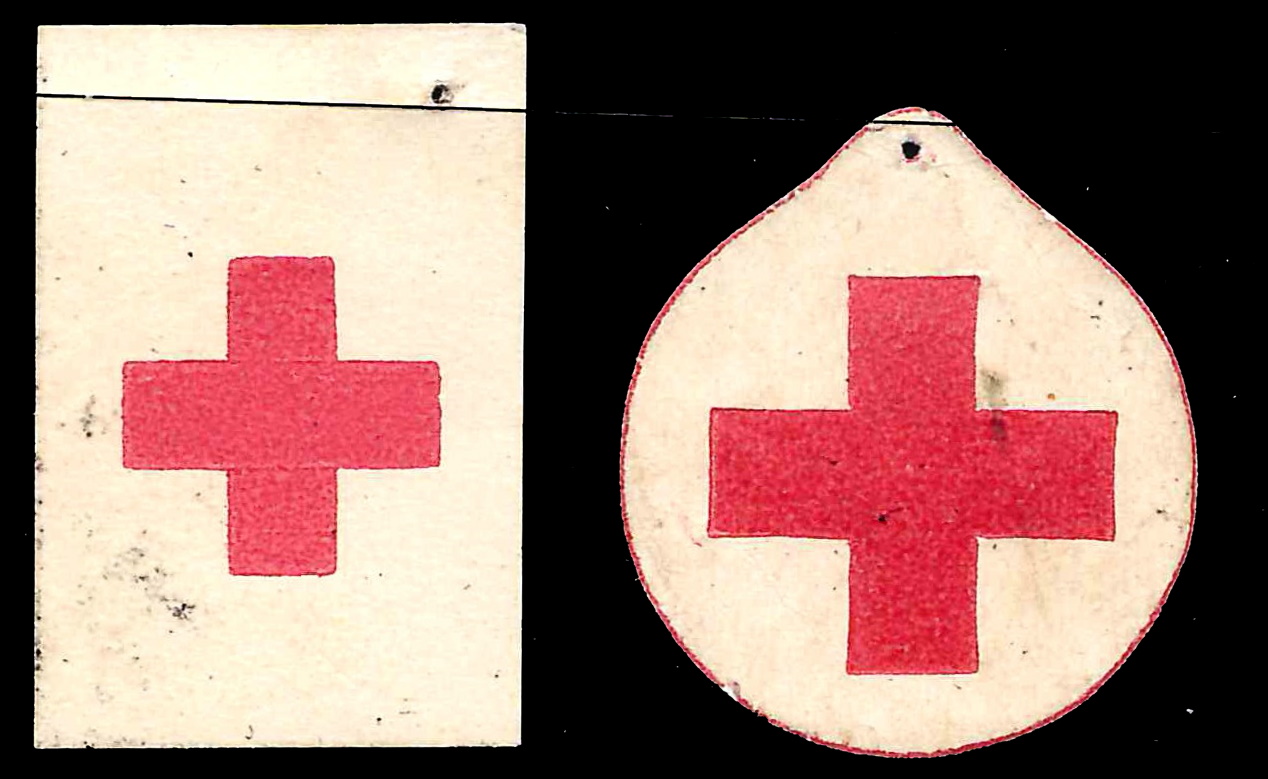 Россия. 2 бумажных жетона благотворительного сбора «Красный крест». 1910-е годы.