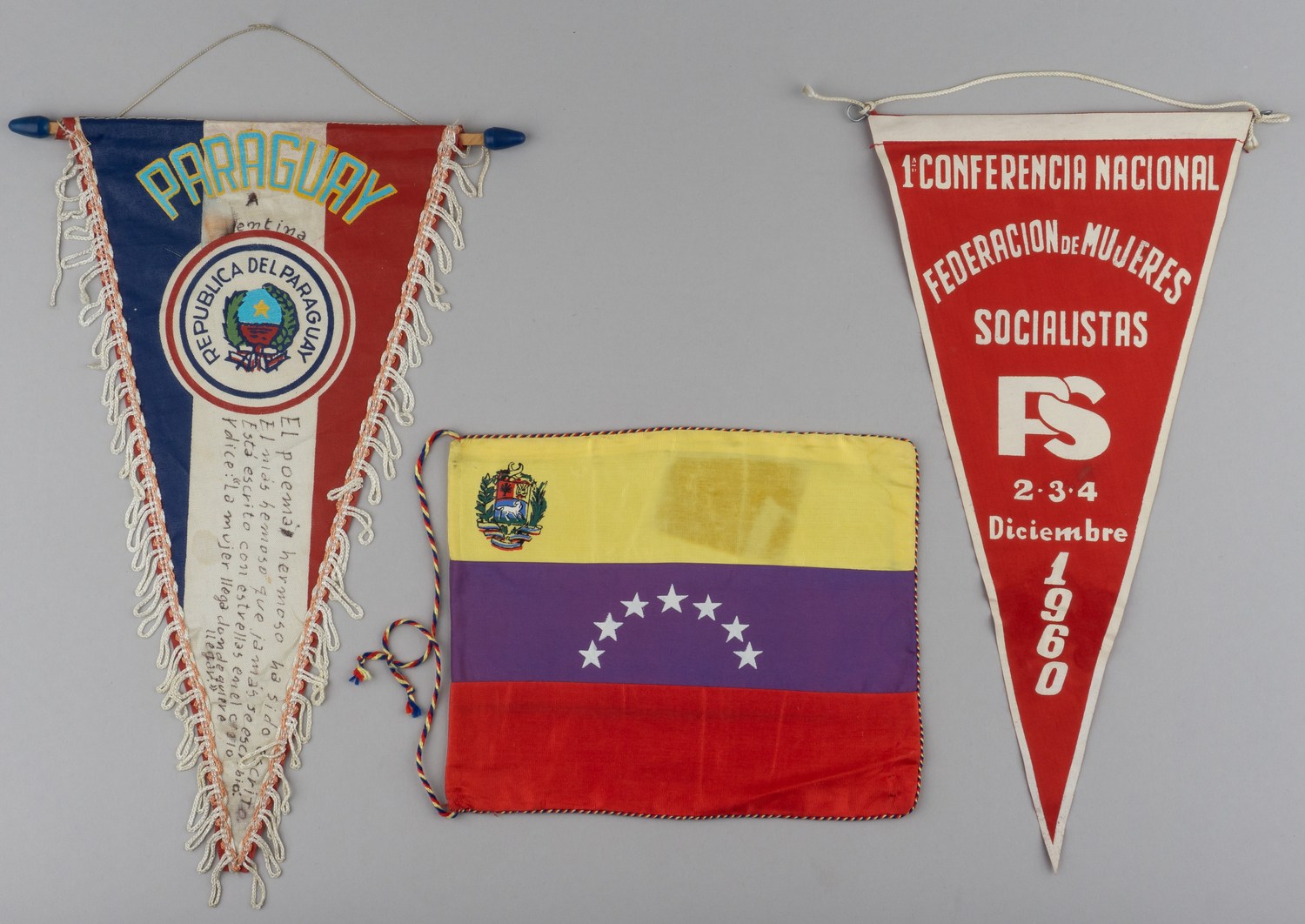 Вымпелы «Парагвай», «Флаг Венесуэлы», «Первая национальная конференция Федерации кубинских женщин». 1960-е - 1970-е годы.