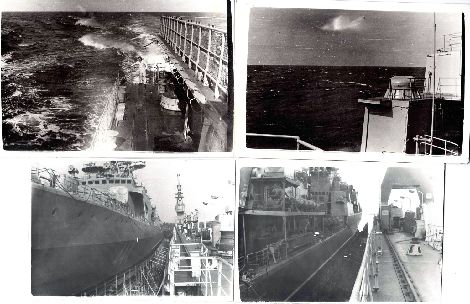 16 фотографий «Будни северных морей», в том числе фотографии перехода большого противолодочного корабля «Удалой» по маршруту Балтийск - Североморск. 1981.