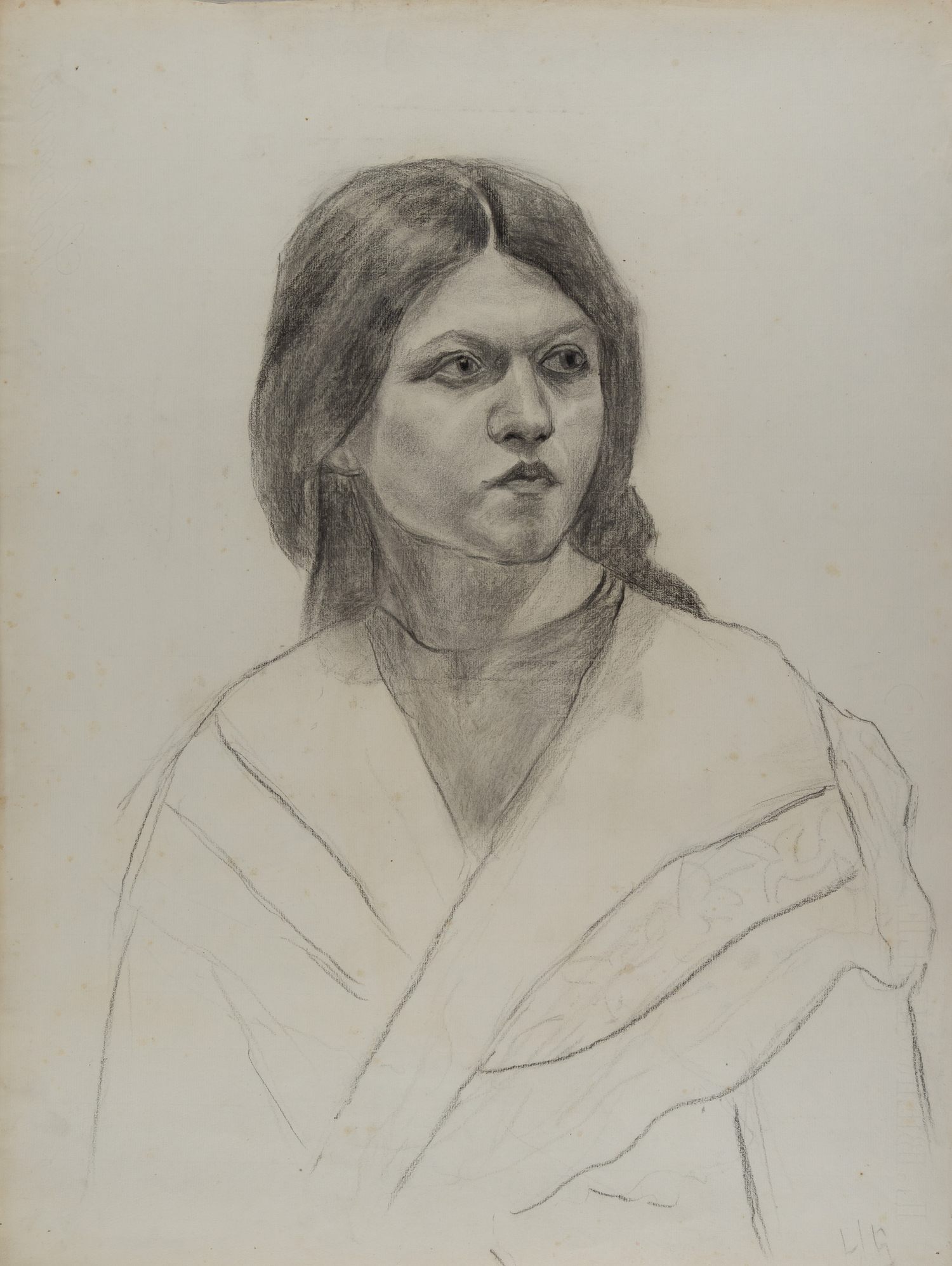 Неизвестный художник (инициалы И.Б.). Портрет девушки. 1900-е годы.