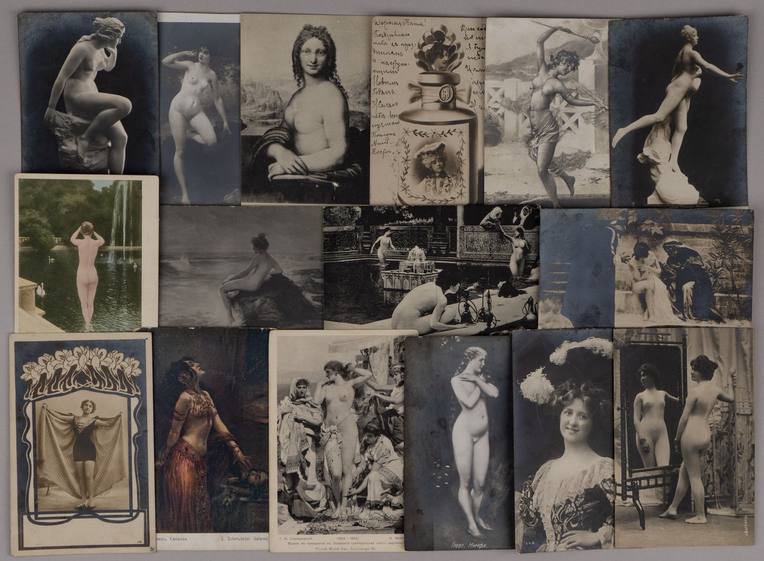 15 открыток «Образ женщины» и «Ню в искусстве». Нач. XX века.