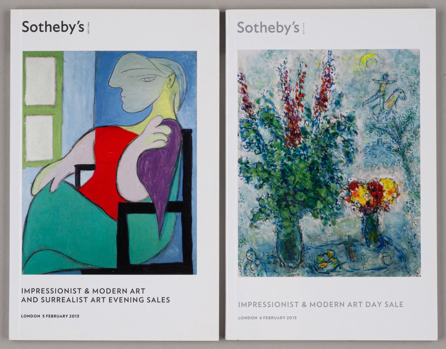 2 каталога аукционов «Импрессионисты и современное искусство» аукционного дома «Сотбис». 5 - 6 февраля 2013 года.