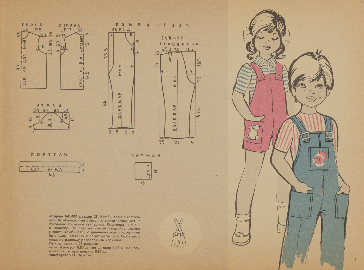 Детское платье с чертежами кроя (М., 1977).
