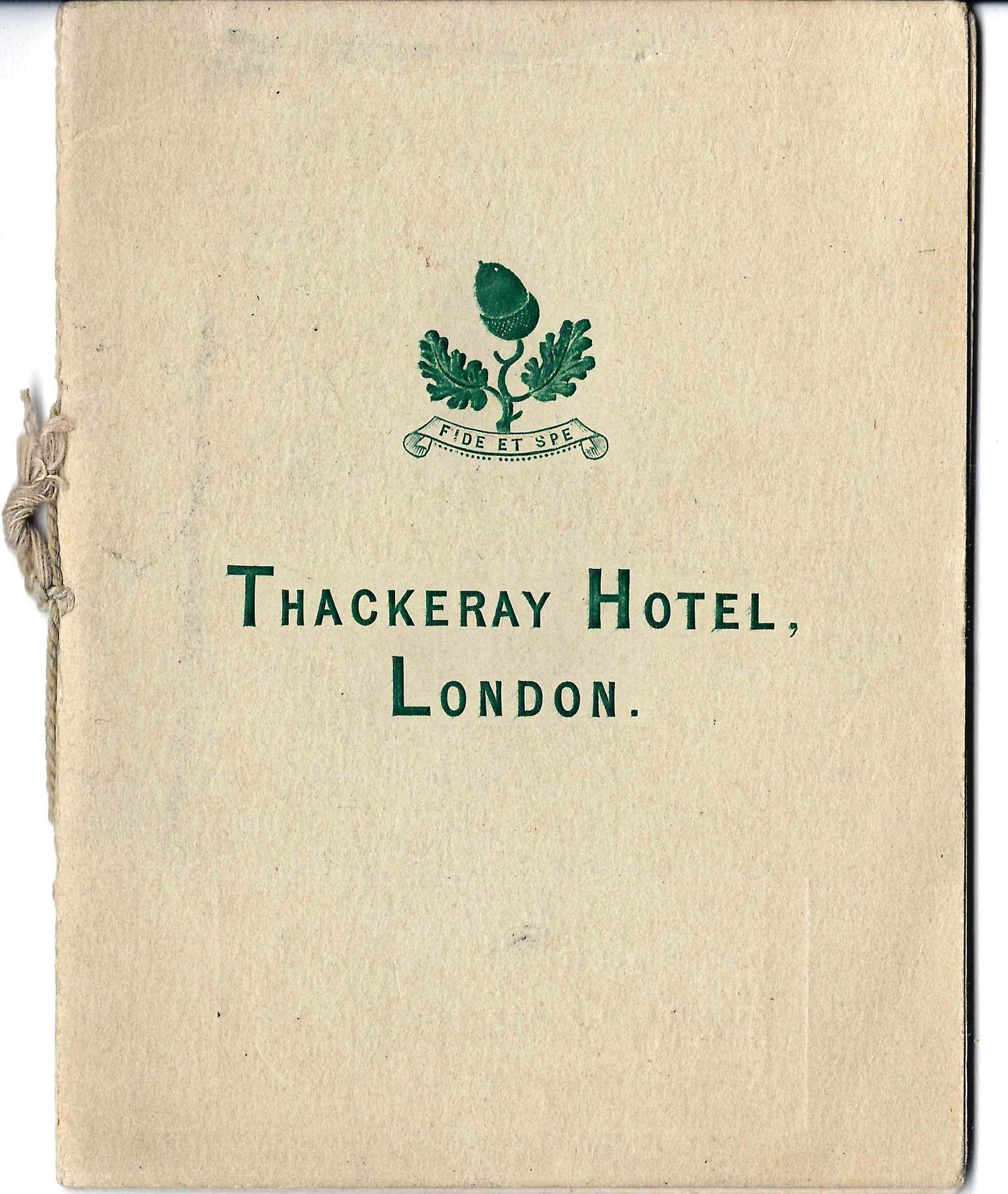 Рекламный буклет отеля «Теккерей» в Лондоне. 1920-е годы.