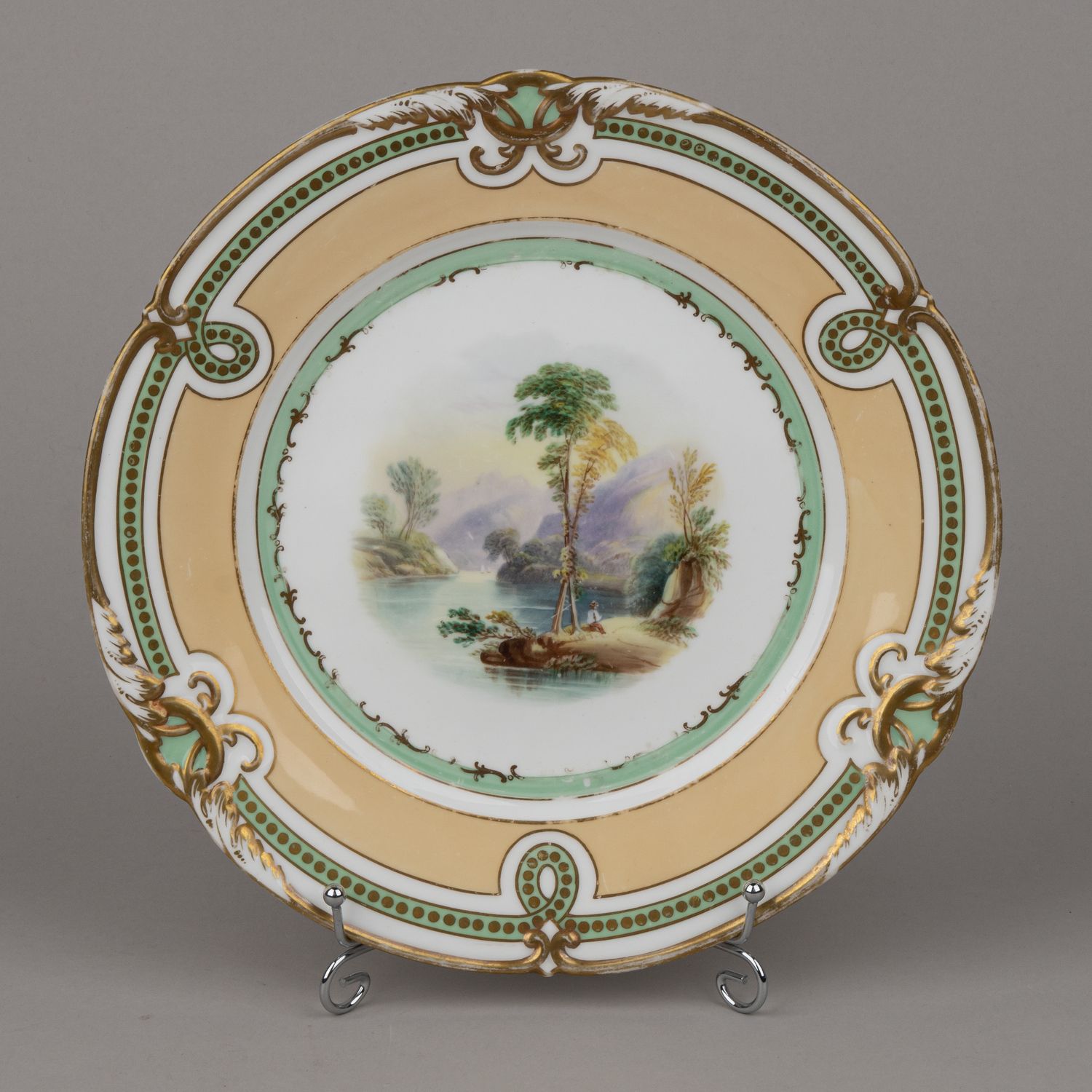 Тарелка с изображением пейзажа. <br>Англия, 1883 год.