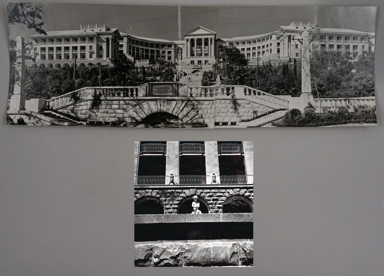 2 фотографии «Сочи. Санаторий Министерства чёрной металлургии СССР».  1950-е годы.