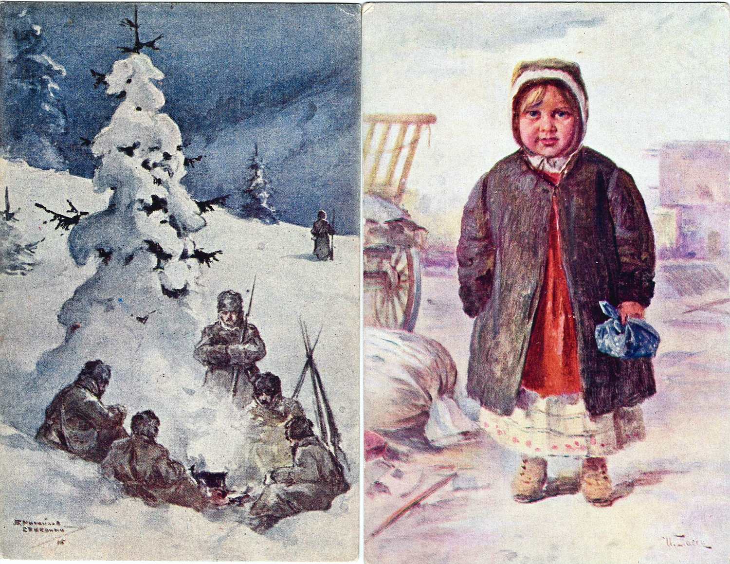 6 открыток «Первая мировая война».  1910-е годы.
