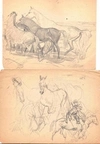 Годин Игорь Михайлович. Три эскиза «Кони». 1950-е годы.