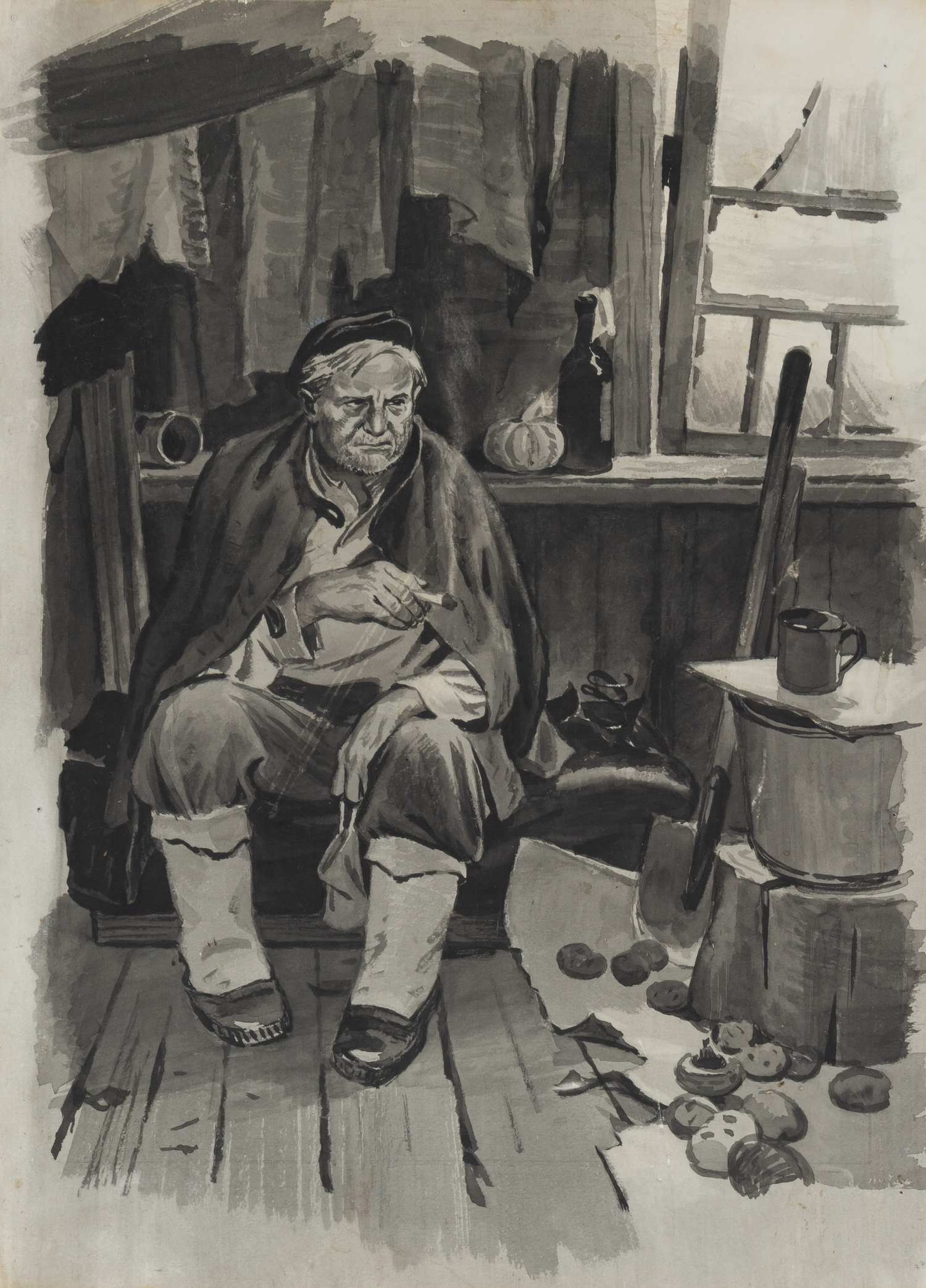 Позин Георгий Александрович.<br>Портрет крестьянина. 1950-е – 1960-е годы.