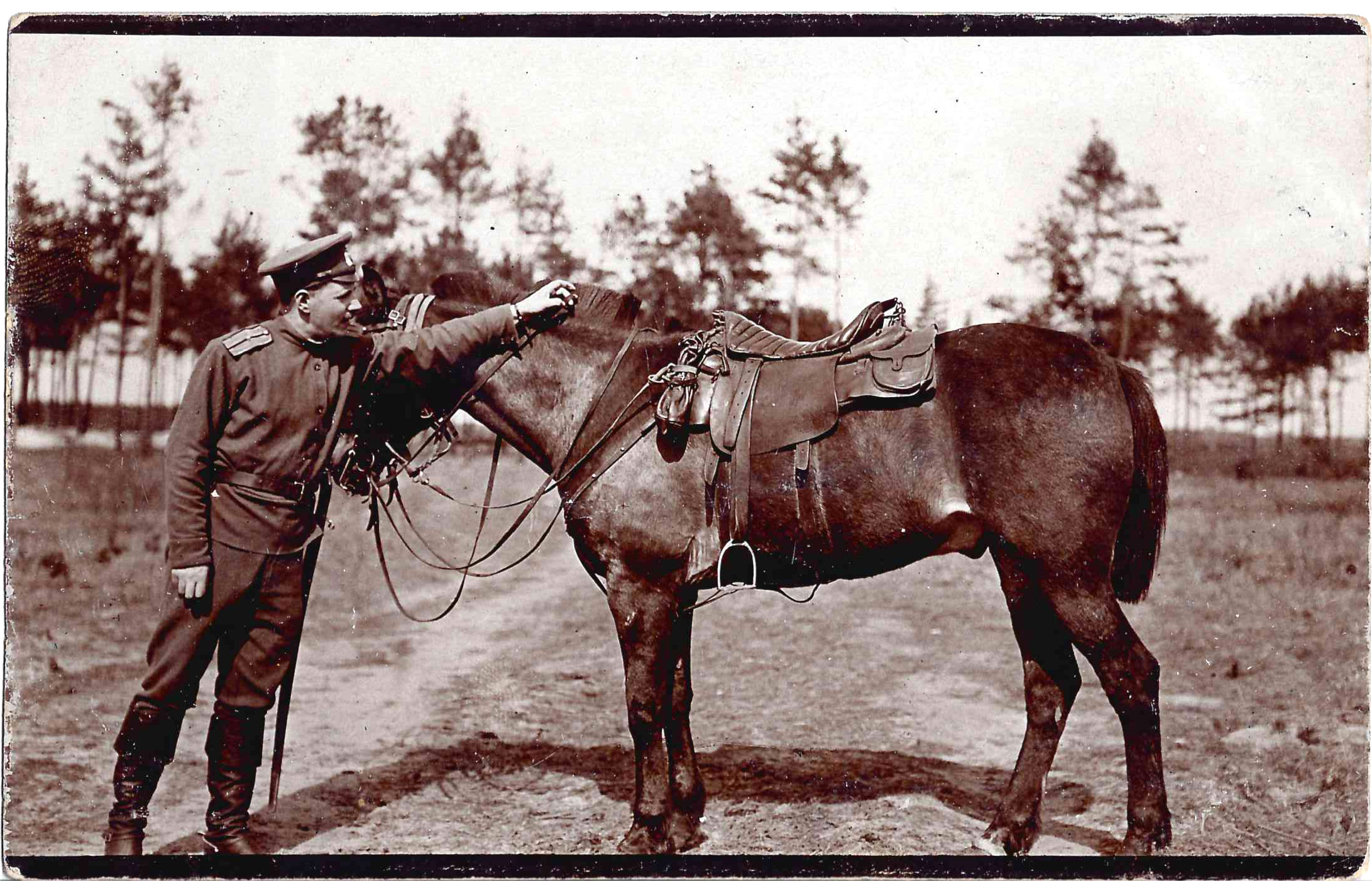 Фотооткрытка «Кавалерист». Начало XX века.