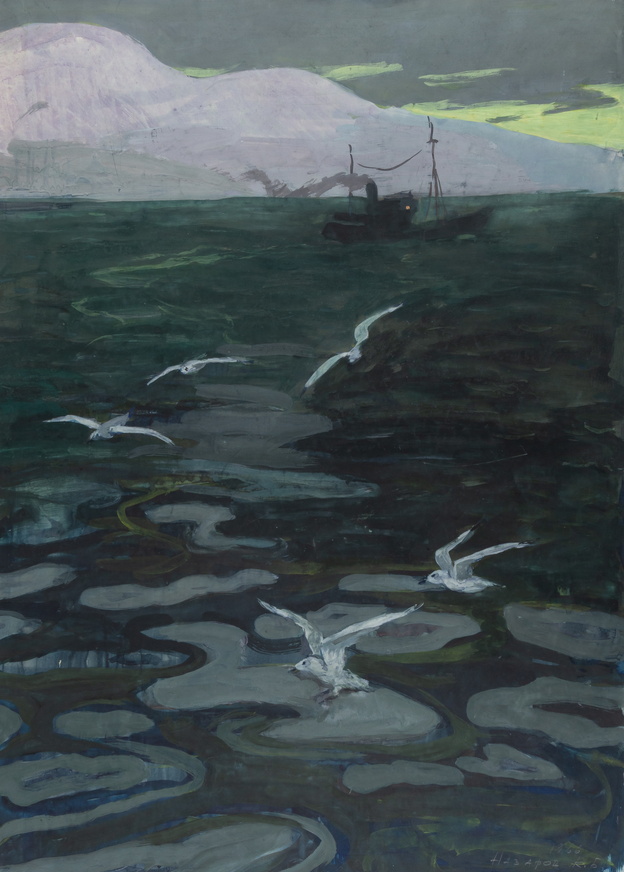 Назаров Константин Борисович.<br>Чайки. Русский Север. 1966.