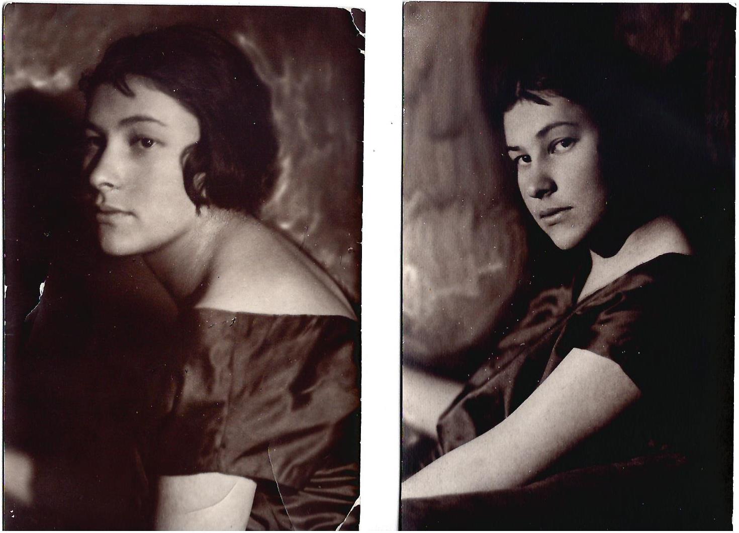 Наппельбаум М.С. Два фотопортрета молодой девушки. 1927.