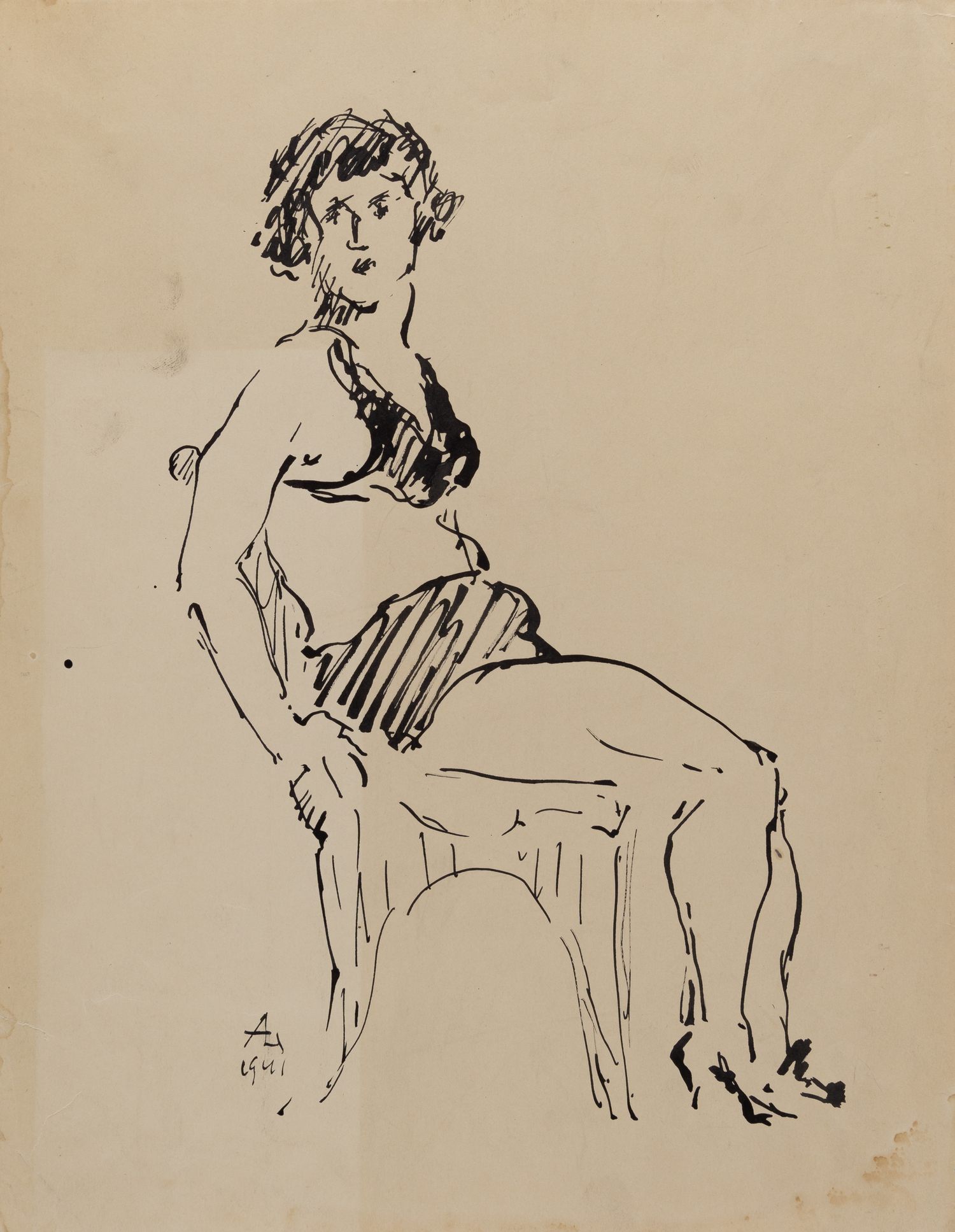 Лопухин Александр Ефимович.<br>Натурщица. 1941.
