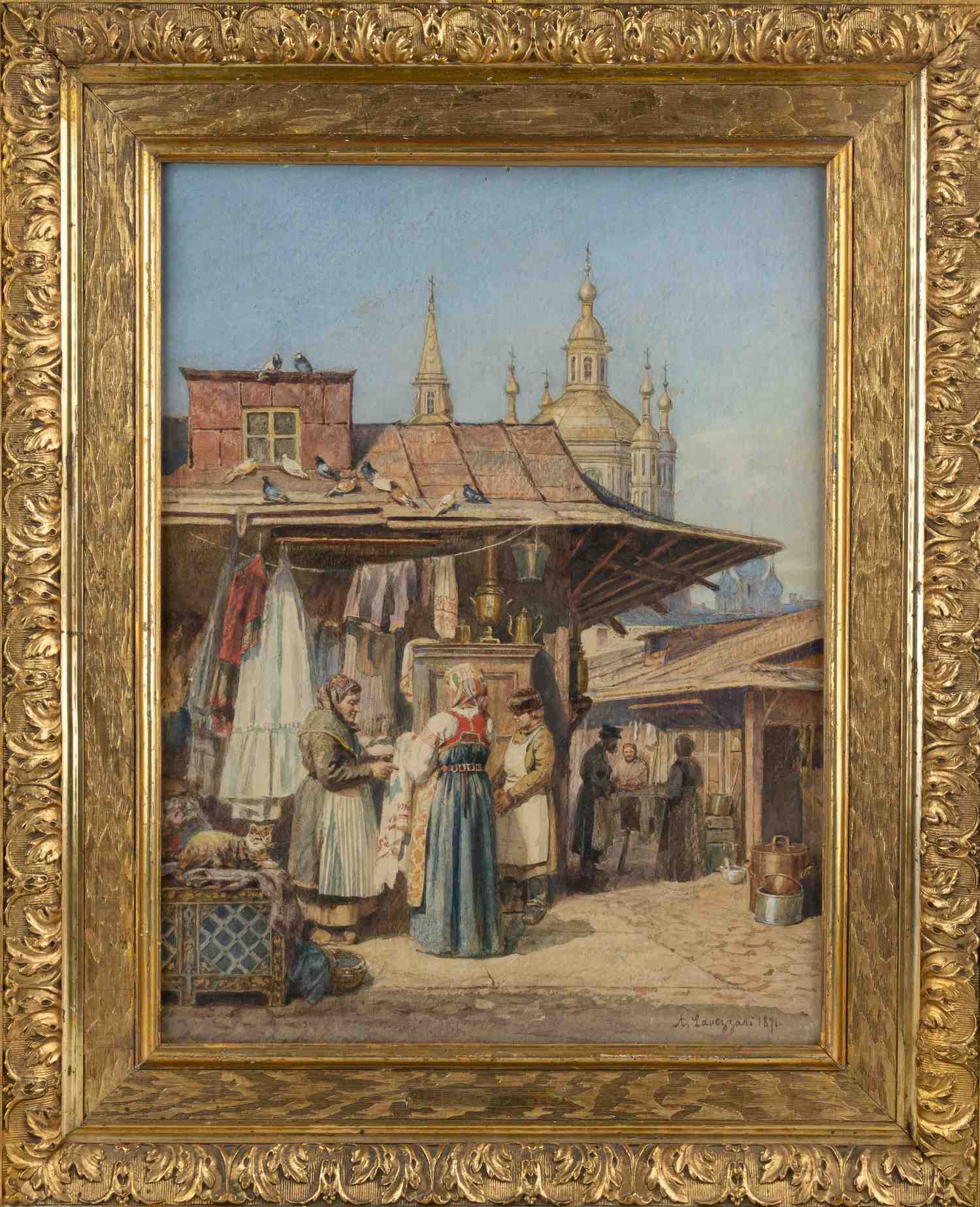 Лавеццари Андрей Карлович.<br>На базаре. 1871.