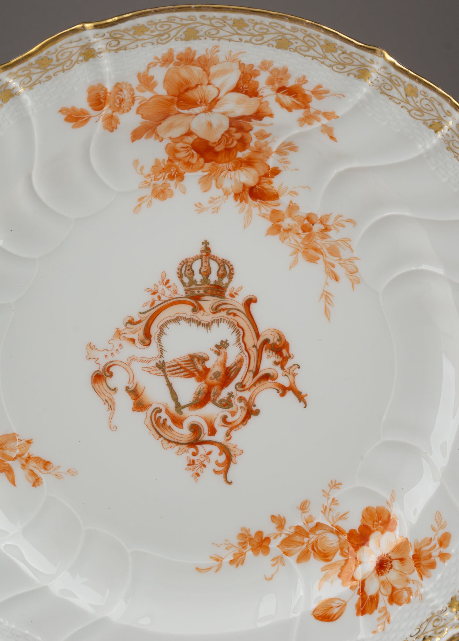 (КПМ) Тарелка из «Великого прусского сервиза» императора Вильгельма II. Германия, Берлин, Королевская фарфоровая мануфактура KPM, 1909.