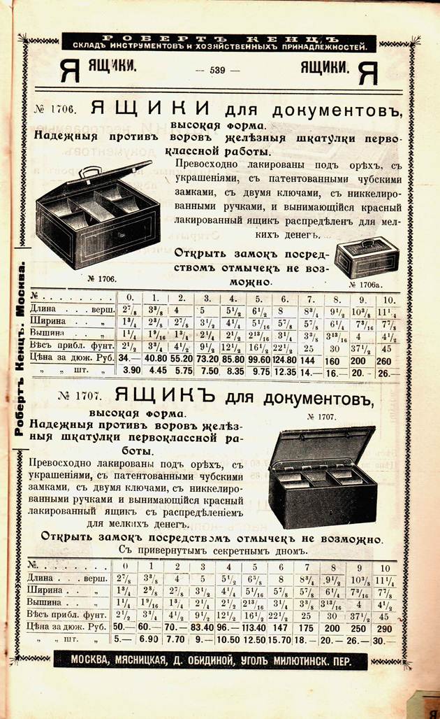Сейф настольный. <br>Германия, торговый дом Робертъ Кенцъ (Robert Kentz), начало XX века.