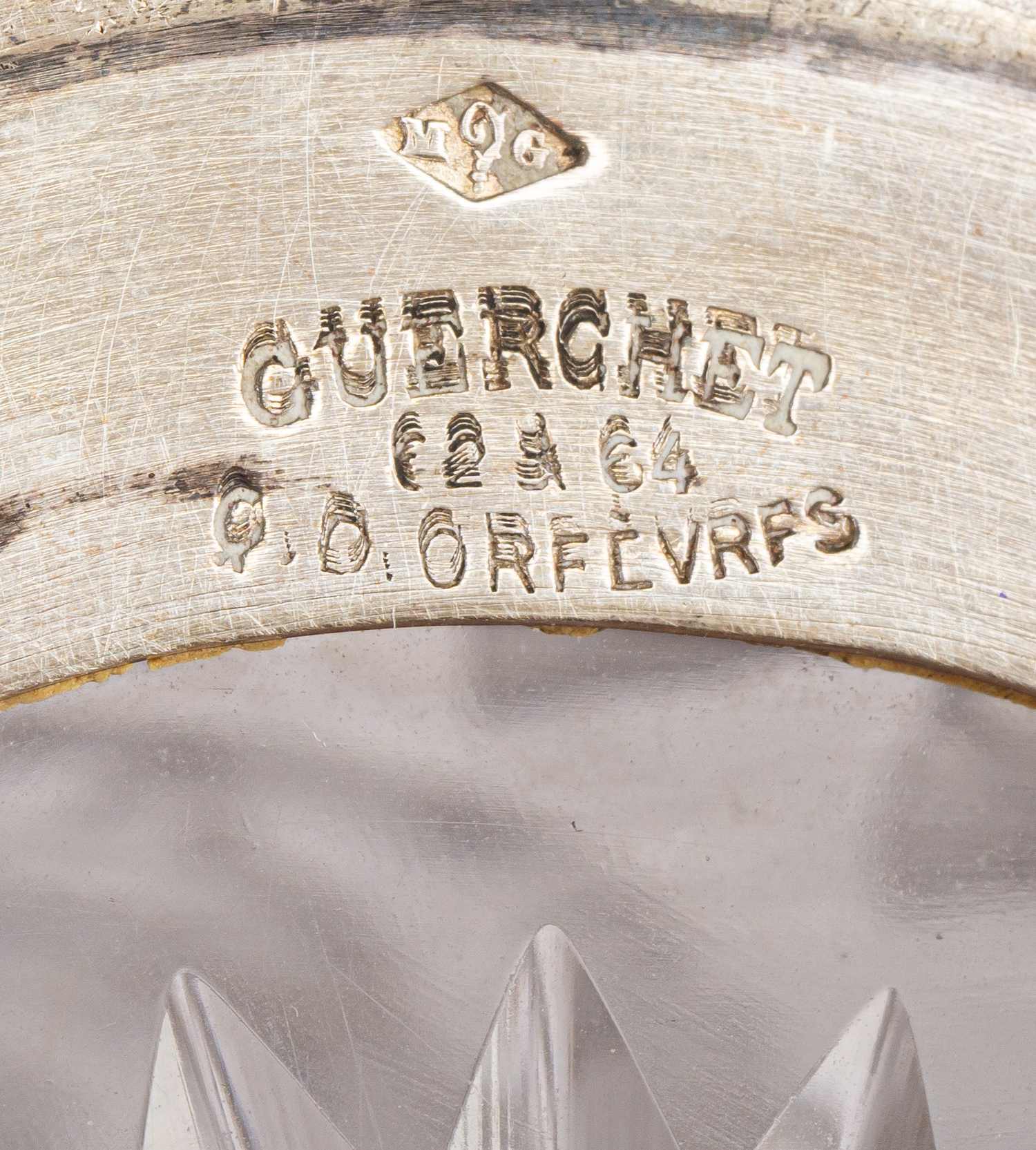 Парные хрустальные флаконы для вина в серебряной оправе.<br>Франция, фабрика Мориса Герше, начало XX века.