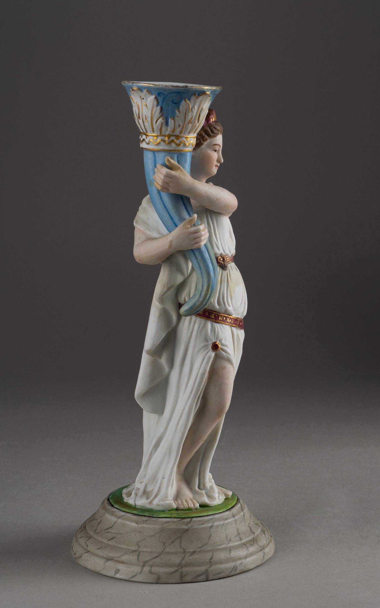 (Гарднер) Подсвечник «Фортуна  с рогом изобилия». Россия, Вербилки, Завод Гарднера, 1880 - 1890-е годы.