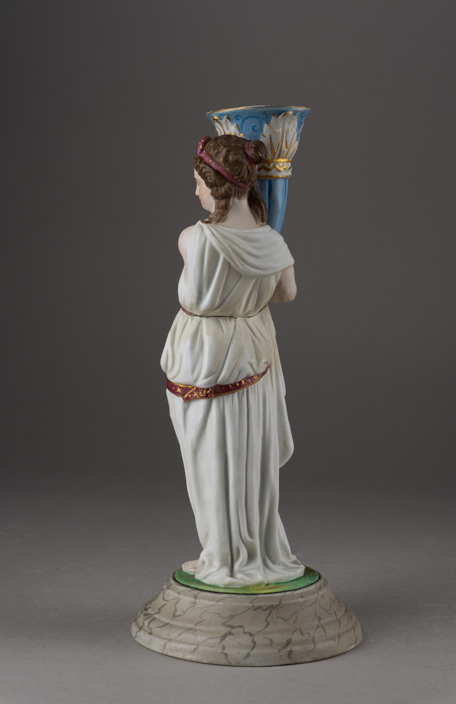 (Гарднер) Подсвечник «Фортуна  с рогом изобилия». Россия, Вербилки, Завод Гарднера, 1880 - 1890-е годы.