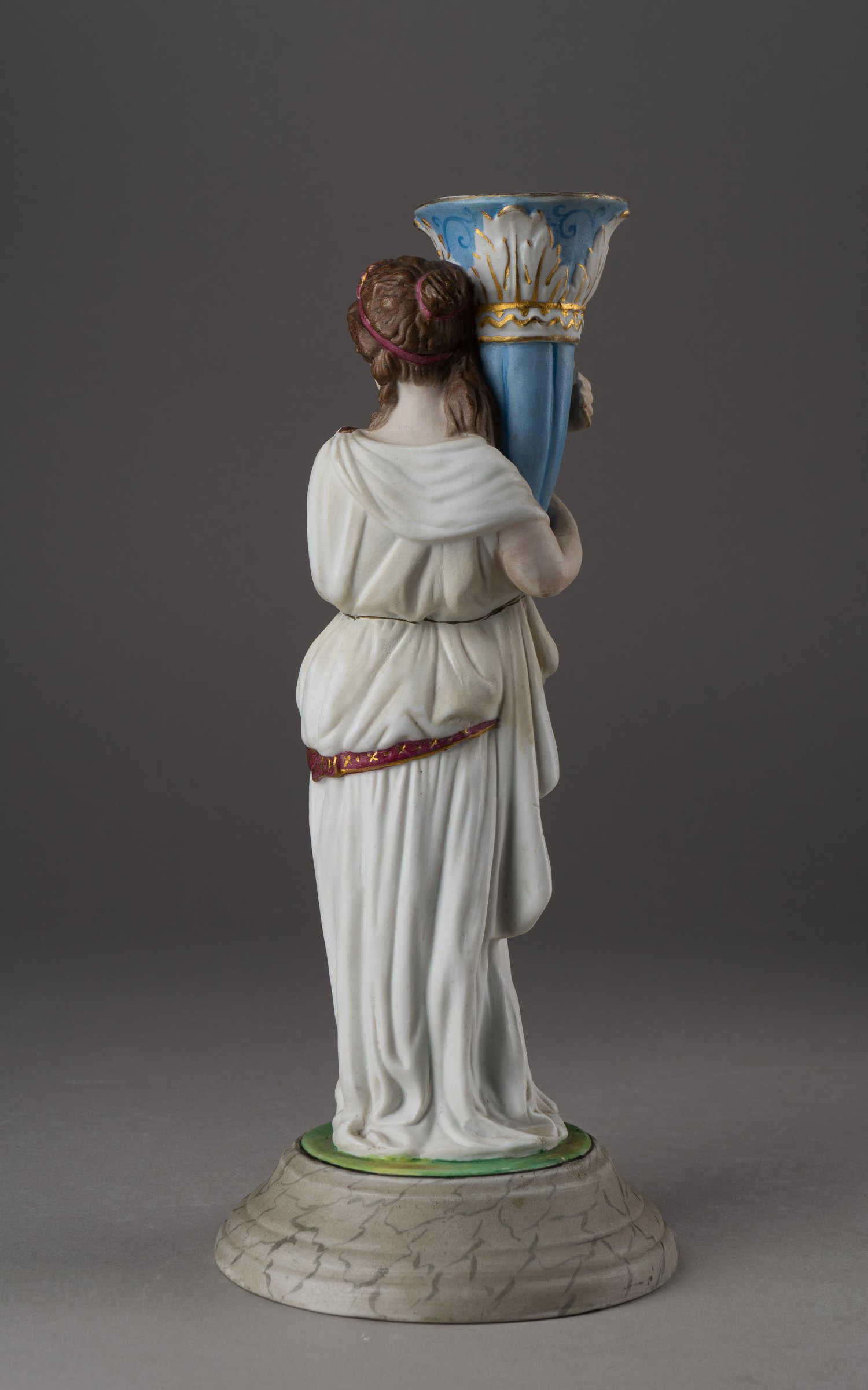 (Гарднер) Подсвечник «Фортуна  с рогом изобилия». Россия, Вербилки, Завод Гарднера, 1880 - 1890-е годы.