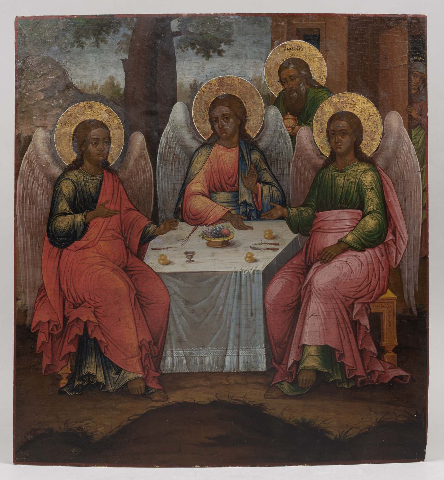 Икона «Святая Троица Ветхозаветная» («Гостеприимство Авраама»).
Россия, первая половина XIX в