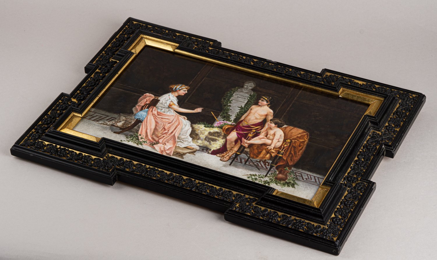 (С экспертизой) Пласт «Корнелия с сыновьями Тиберием и Гаем Гракхом» . 
Россия, художник М. Соколов, 1890-е гг.