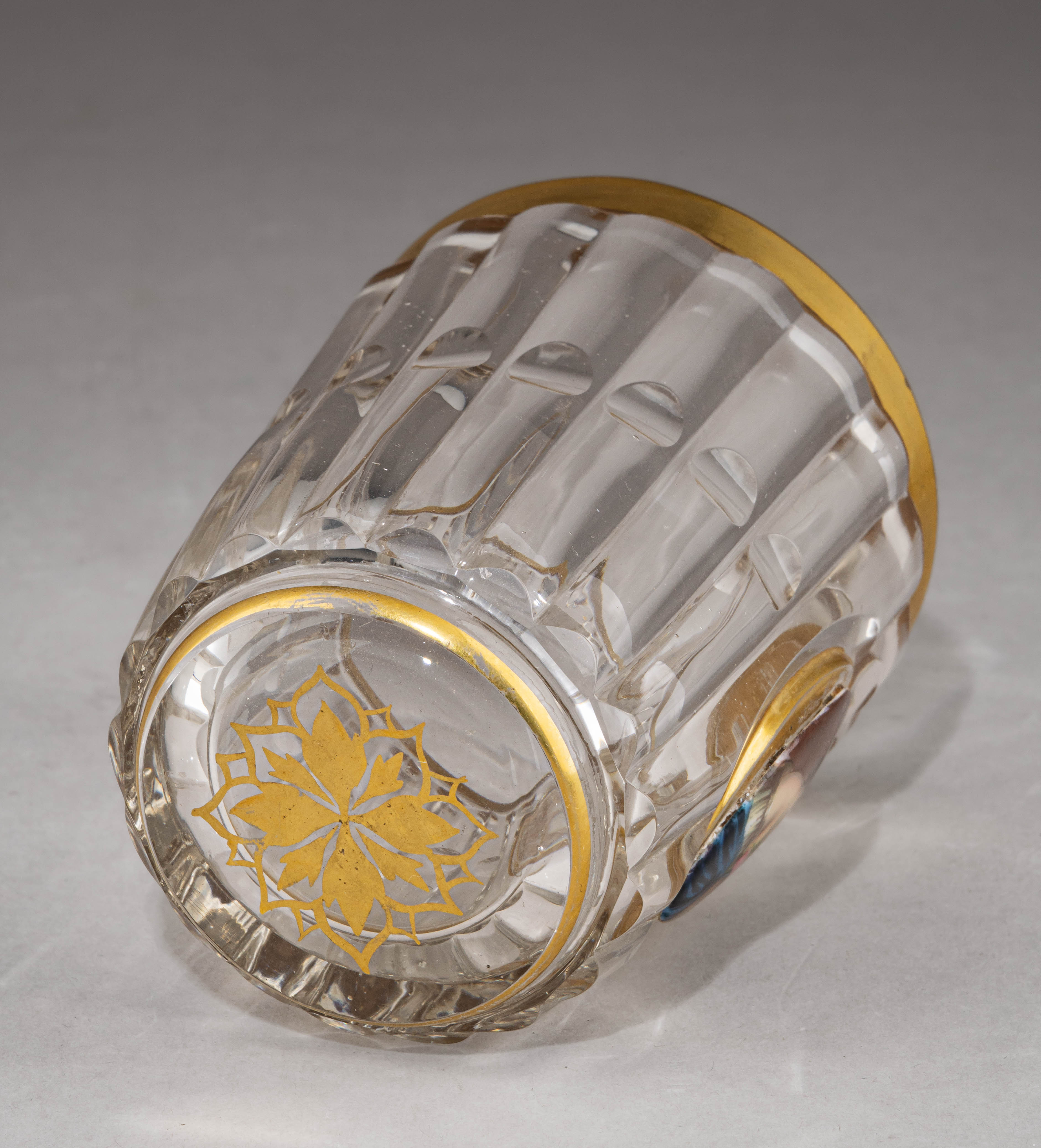 Графин и стакан с портретами красавиц. 
Россия(?), середина XIX века.