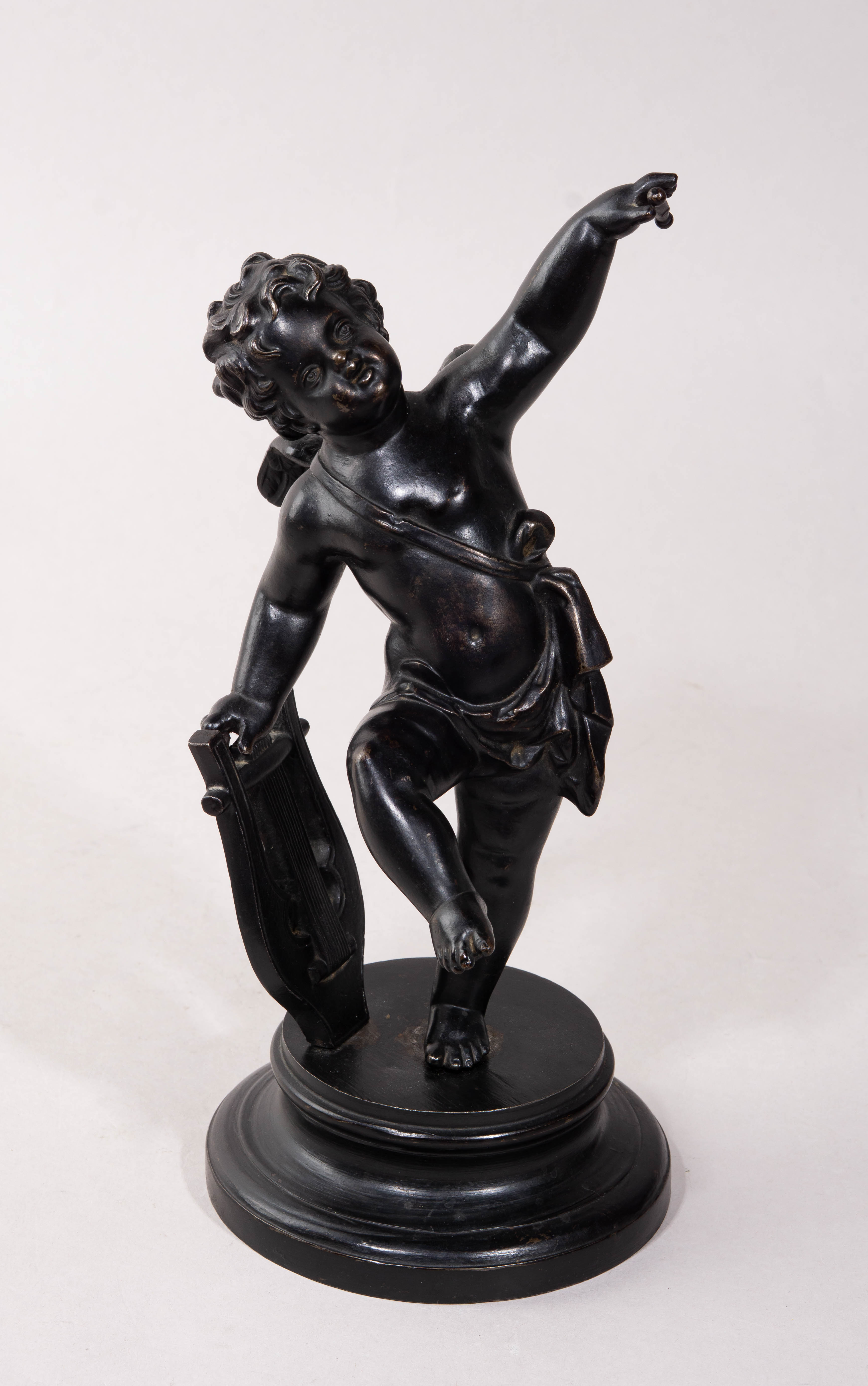 (Куса) Скульптура «Амур с лирой». Россия, Кусинский  завод, 1883-1919 годы.