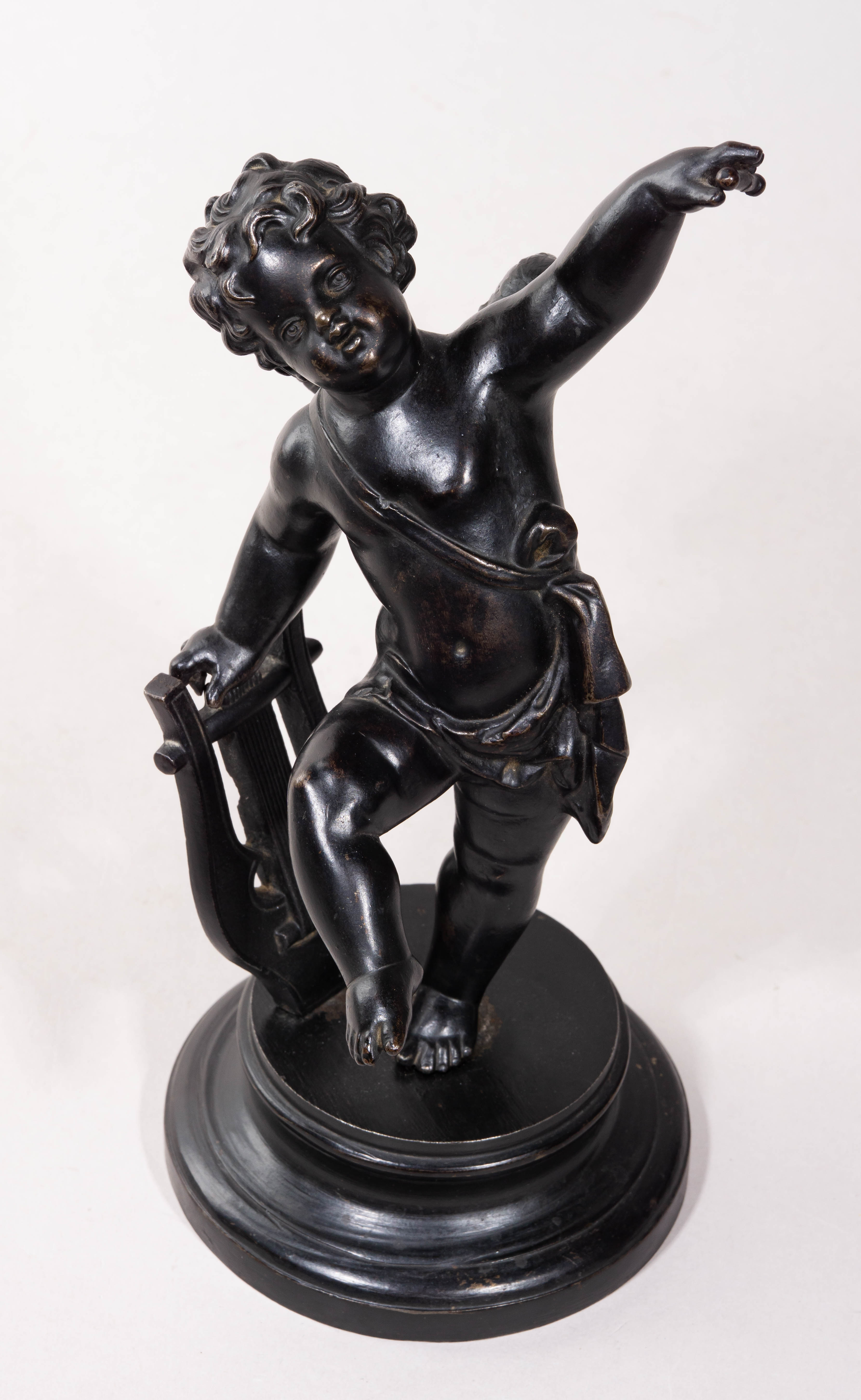 (Куса) Скульптура «Амур с лирой». Россия, Кусинский  завод, 1883-1919 годы.