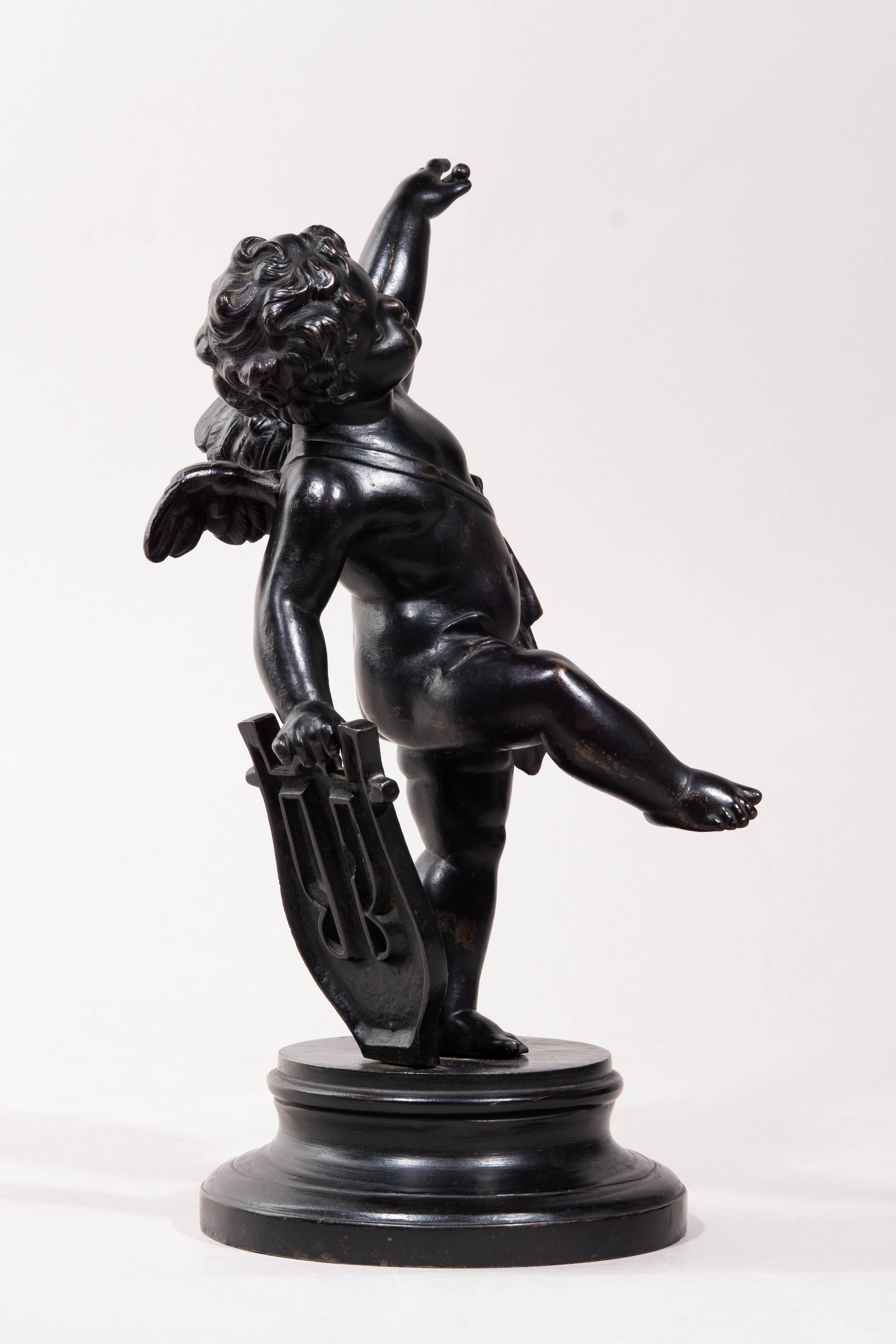 (Куса) Скульптура «Амур с лирой». Россия, Кусинский  завод, 1883-1919 годы.