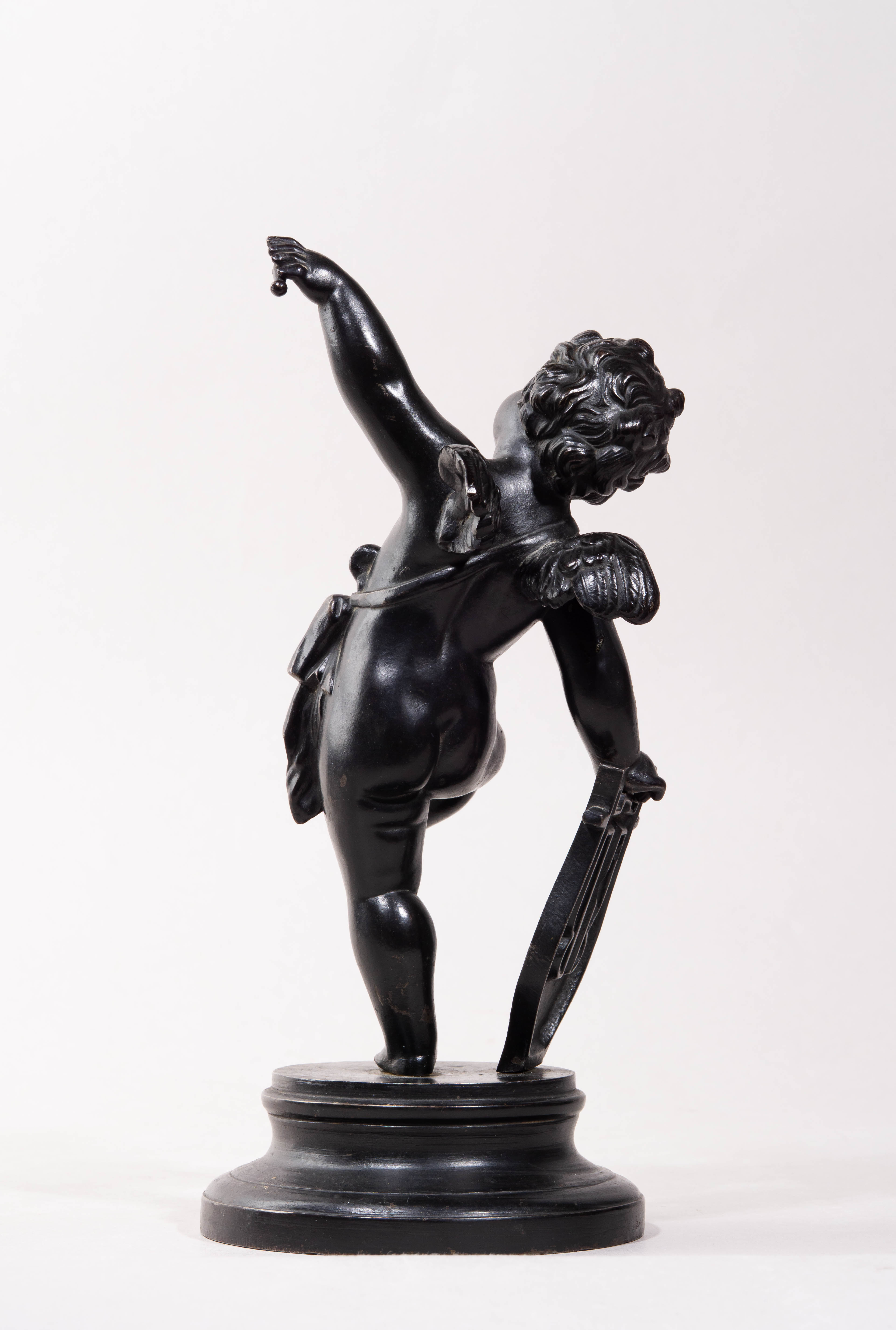 (Куса) Скульптура «Амур с лирой». Россия, Кусинский  завод, 1883-1919 годы.