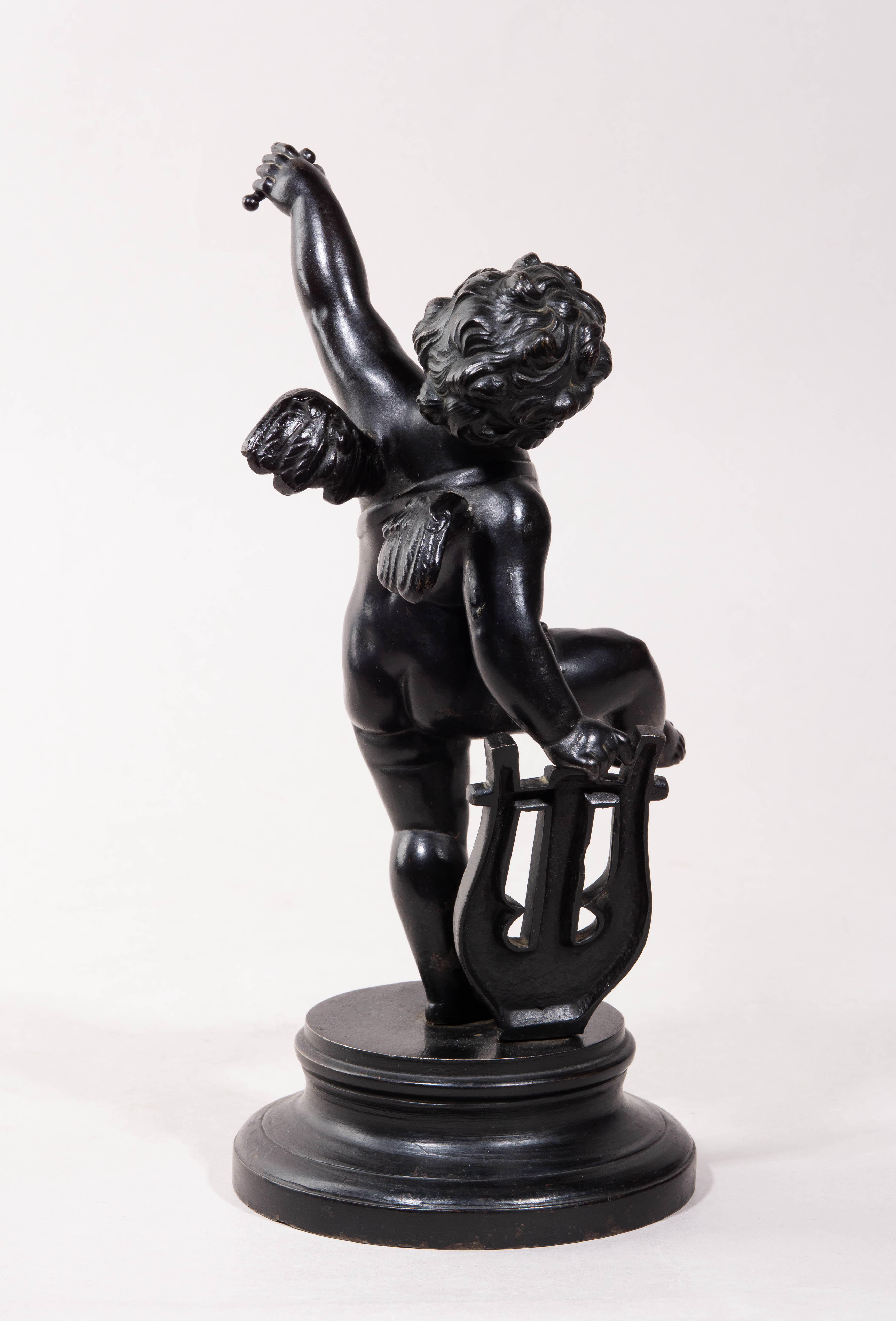 (Куса) Скульптура «Амур с лирой». Россия, Кусинский  завод, 1883-1919 годы.