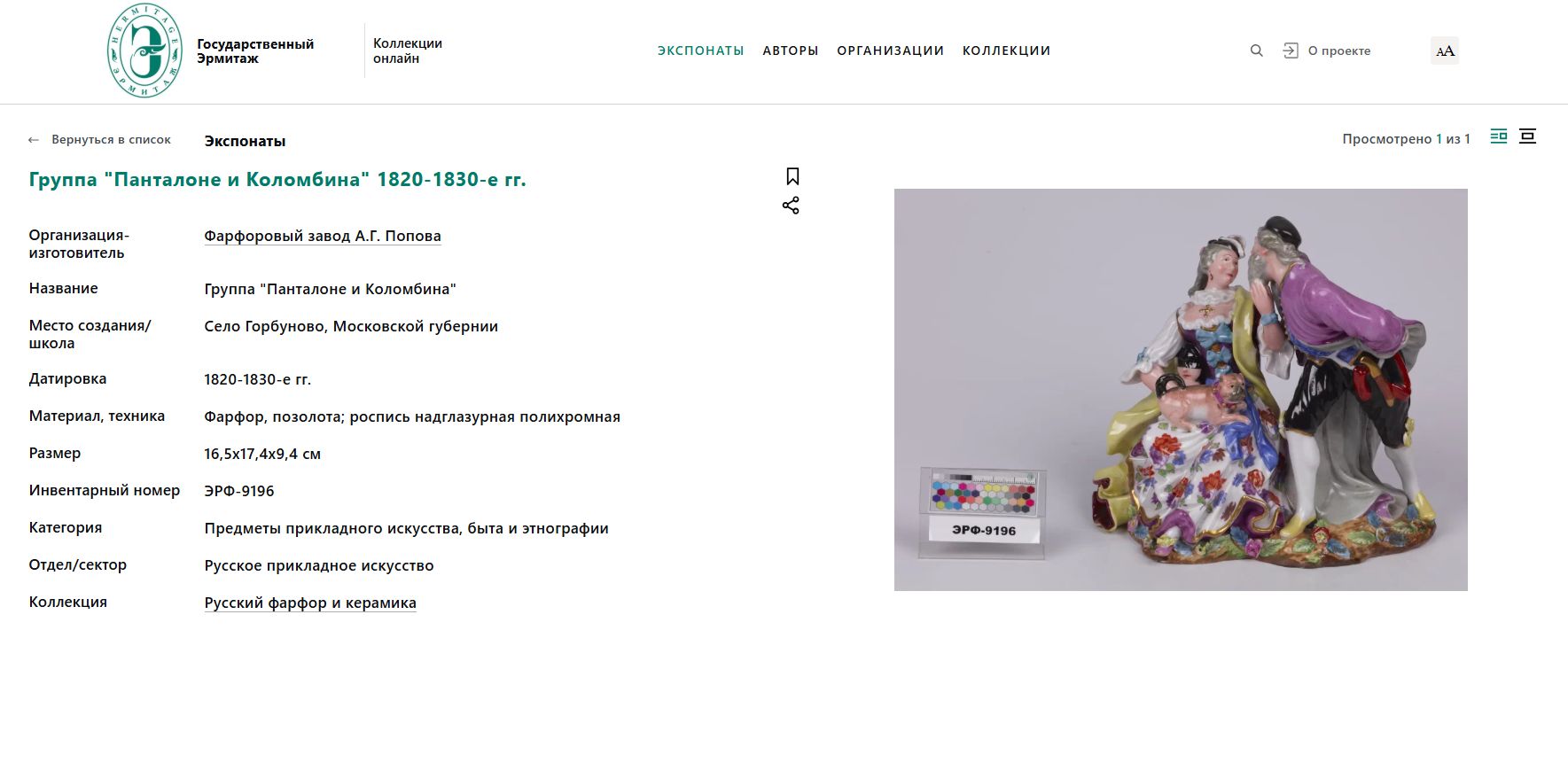 (С экспертизой) Скульптура «Коломбина и Панталоне». Россия, Завод А.Г. Попова, середина XIX века.  По модели скульптора И.И. Кендлера (1741)