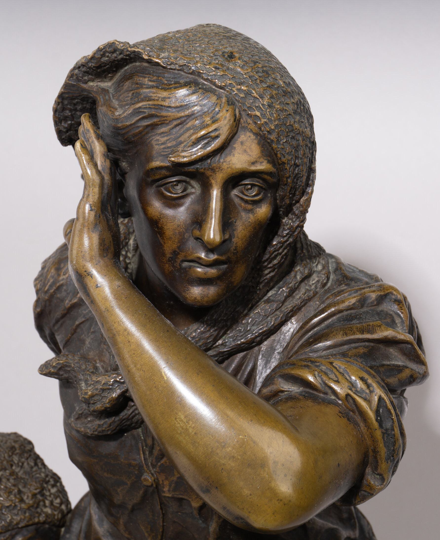 (82 см. А. Адамсон) Скульптура «Тревожное ожидание». Россия, скульптор - А. Адамсон, Завод художественной бронзы К.Ф. Верфеля, 1899.