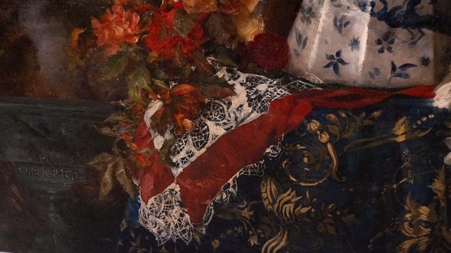 Эрнест Прэер (Ernest Preyer) (1842 - 1917). Натюрморт с цветами. Германия. 1886 г.