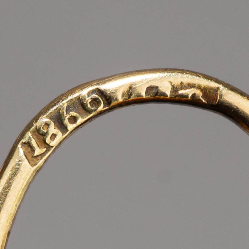 Серьги декорированные эмалью. В старинном оригинальном футляре. 
Россия, мастер-монограммист «ПС», 1866.