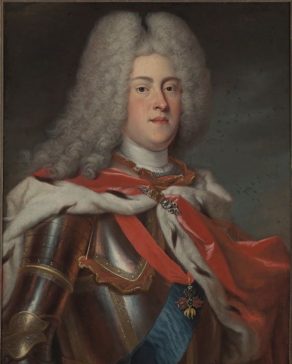 Фарфоровый барельеф с парадным портретом  Августа III в горностаевой мантии. Германия, XIX век.