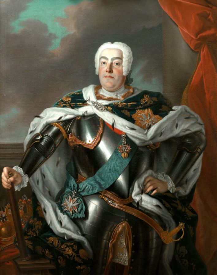 Фарфоровый барельеф с парадным портретом  Августа III в горностаевой мантии. Германия, XIX век.