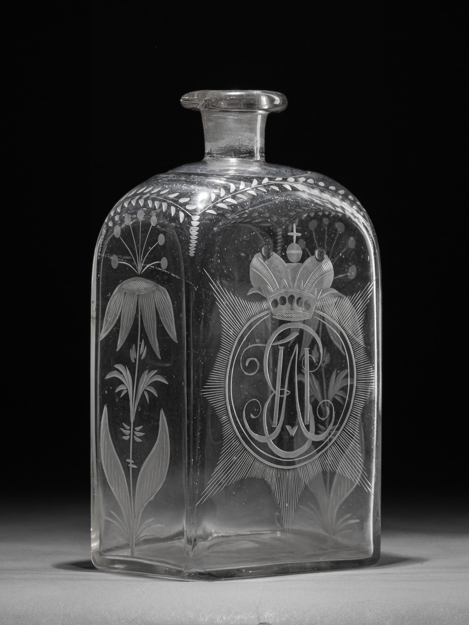 (С экспертизой) Штоф с вензелем Екатерины II. 
Россия, конец XVIII в.