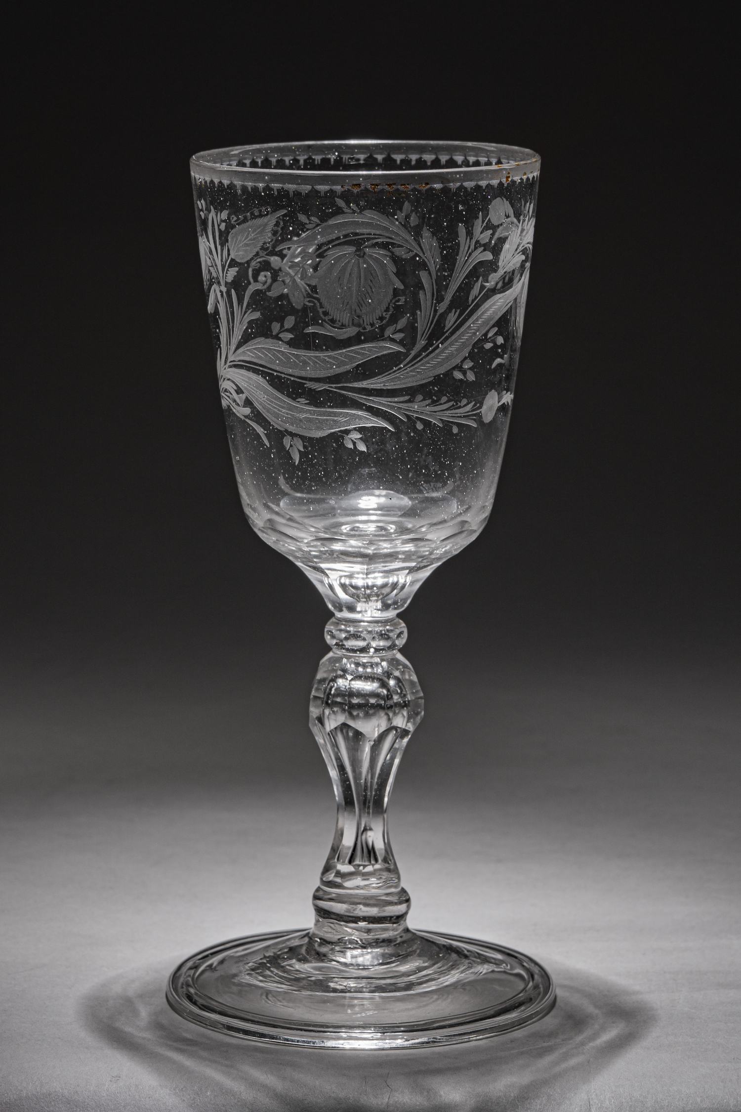 (С экспертизой) Бокал с флоральным узором. 
Россия, Завод Потемкина, 1780-е годы.