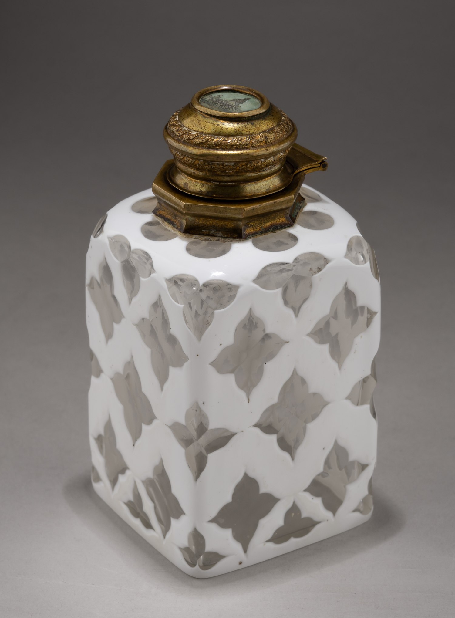 Чайница с миниатюрой Пантеона в Париже. Середина XIX века.