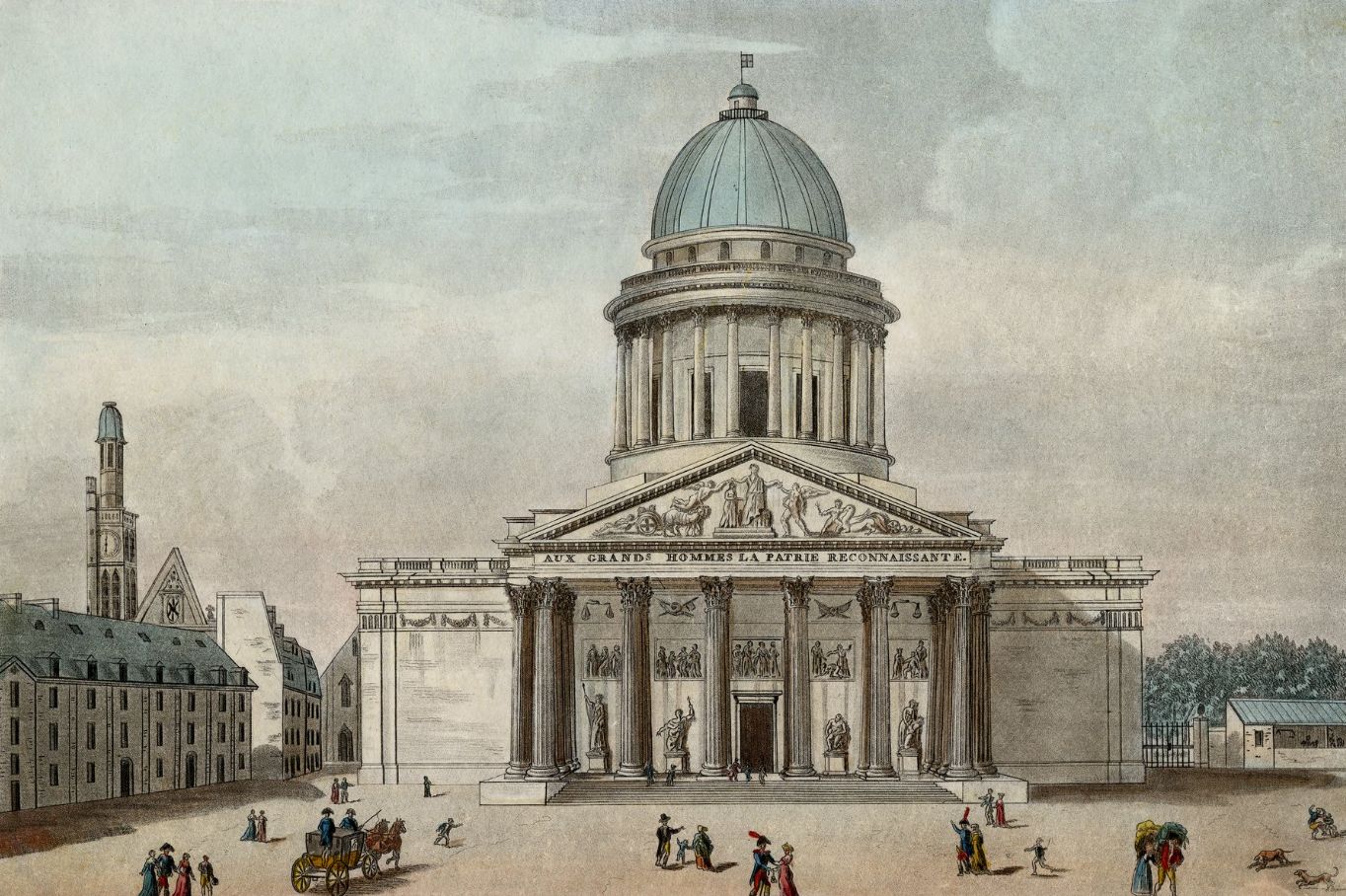 Чайница с миниатюрой Пантеона в Париже. Середина XIX века.