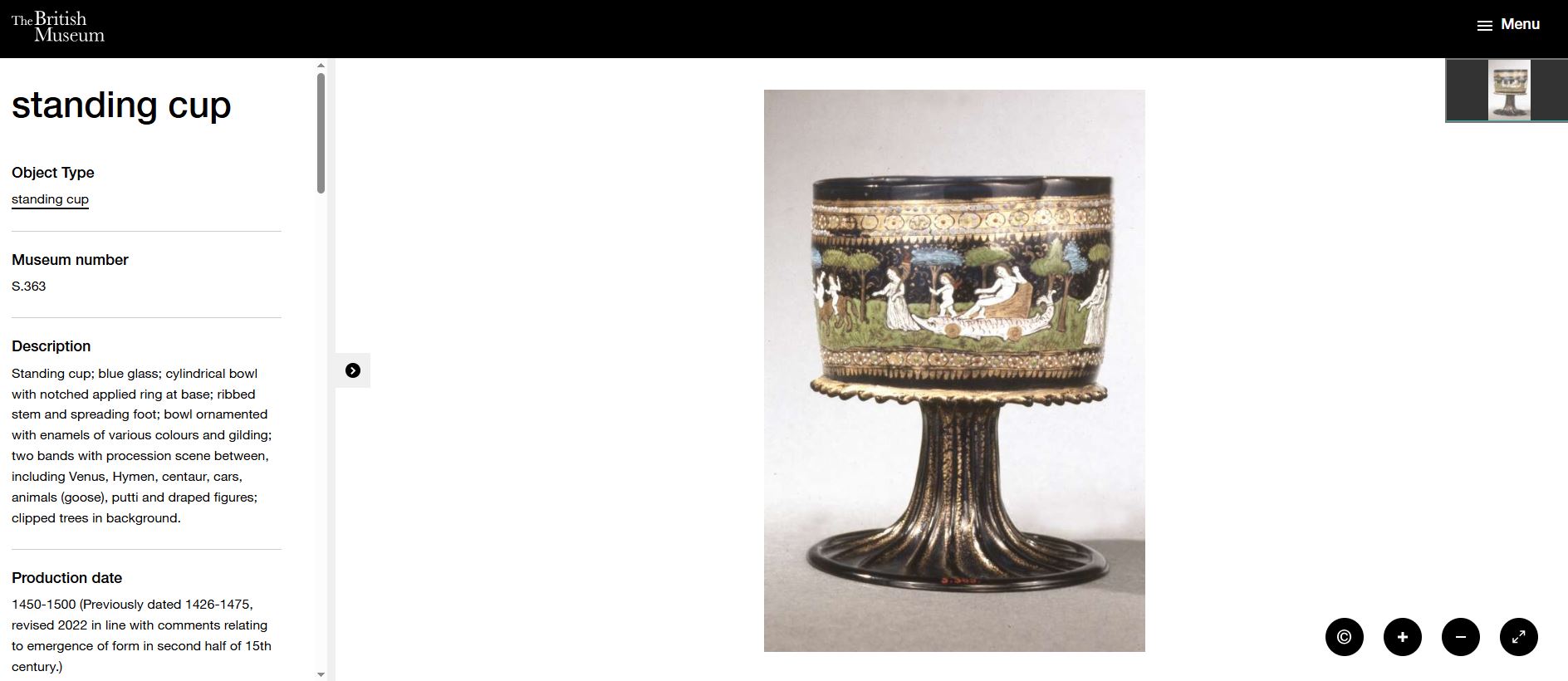 Чаша зеленого стекла с изображением мифологического шествия.
Вармбрунн, Силезия, компания Фрица Хеккерта (по венецианской вазе второй половины XV века), 1880-1890-е годы.