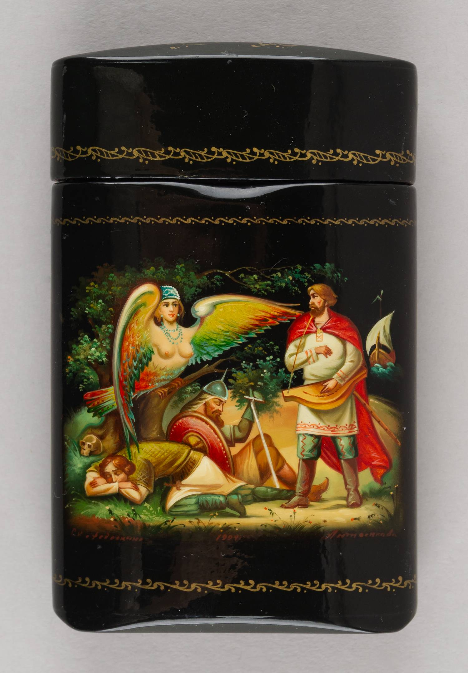 Собрание лаковой миниатюры. Восемь шкатулок и портсигар. СССР, Палех, Мстера, Холуй, Федоскино,1980-е-1990-е.