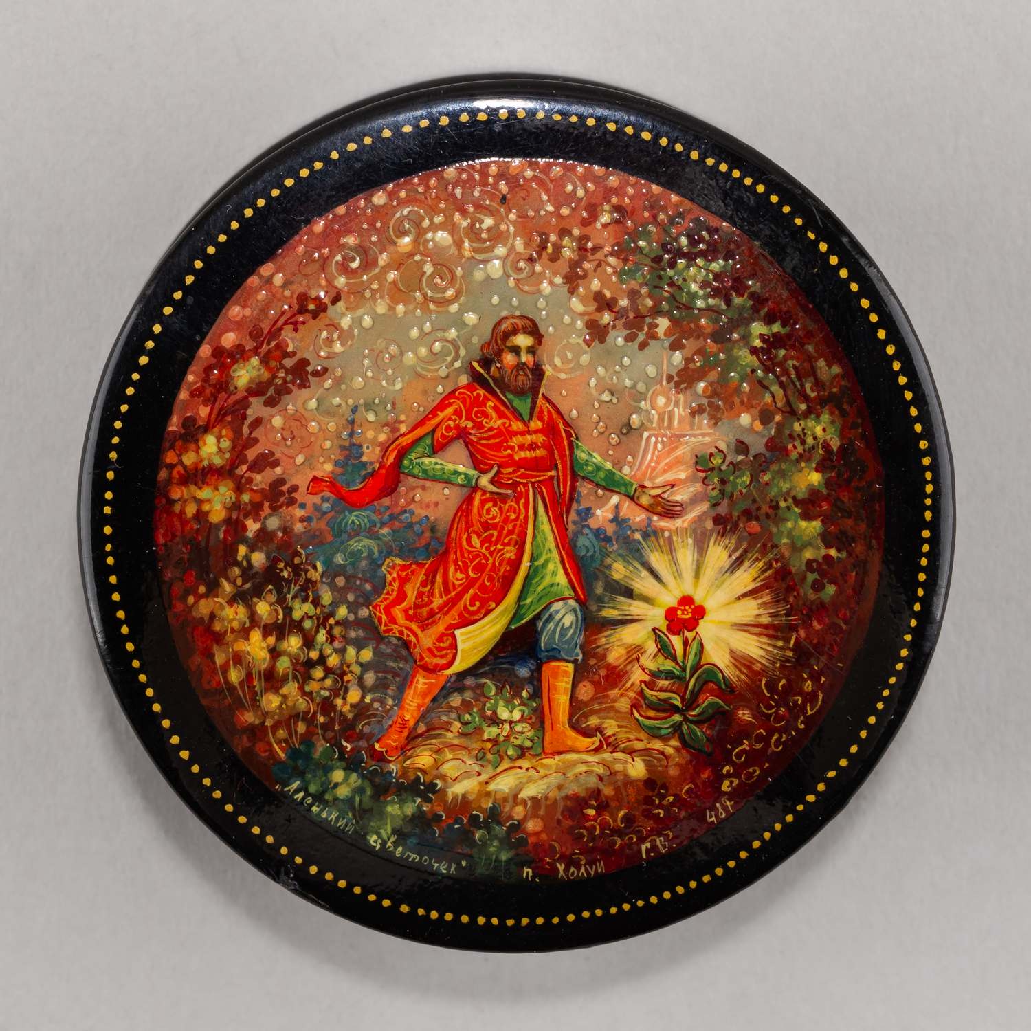 Собрание лаковой миниатюры. Восемь шкатулок и портсигар. СССР, Палех, Мстера, Холуй, Федоскино,1980-е-1990-е.