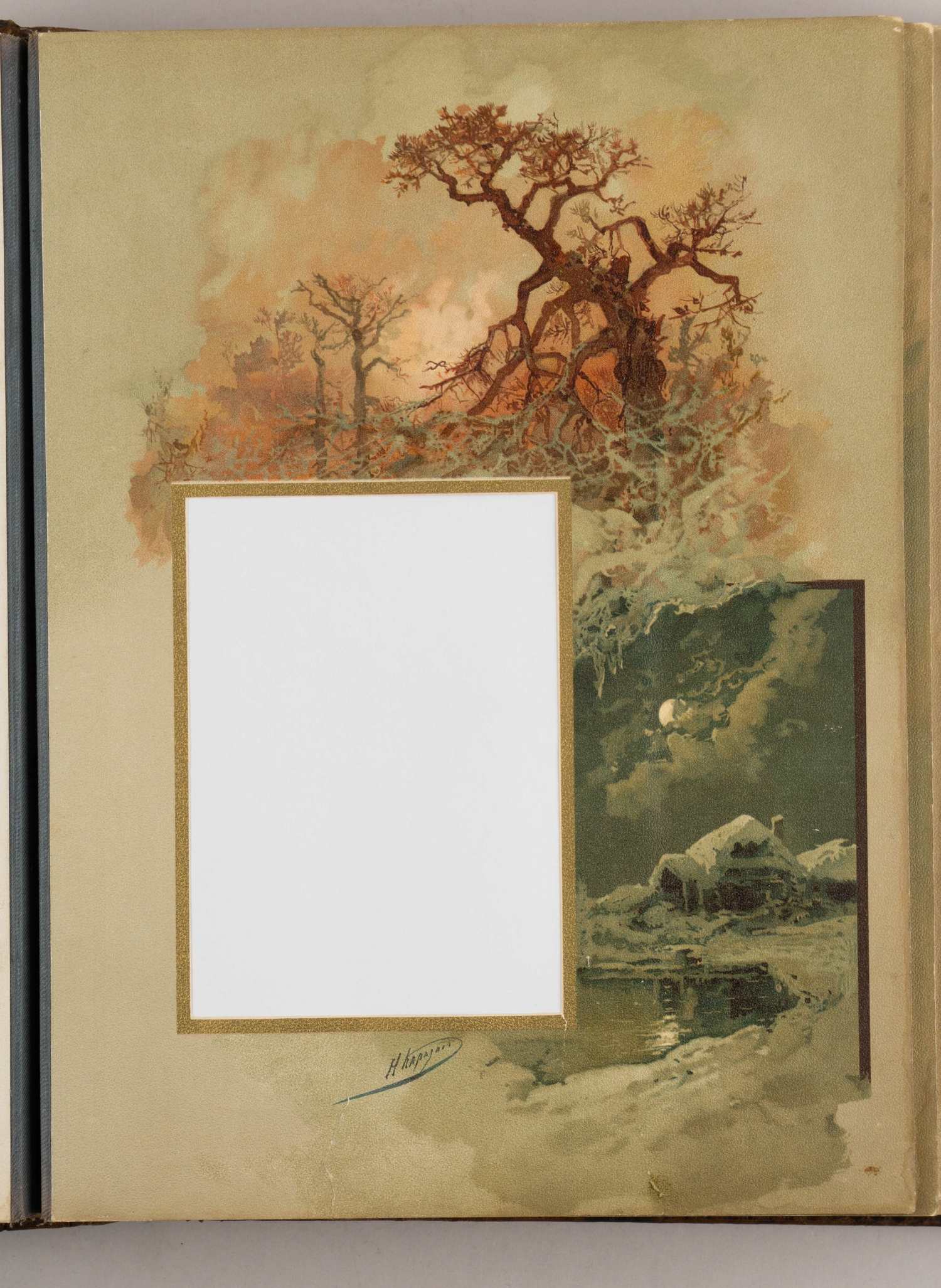 (Каразин) Альбом для фотографий с хромолитографиями Н.Н. Каразина. Россия, Санкт-Петербург, конец XIX–начало XX века.