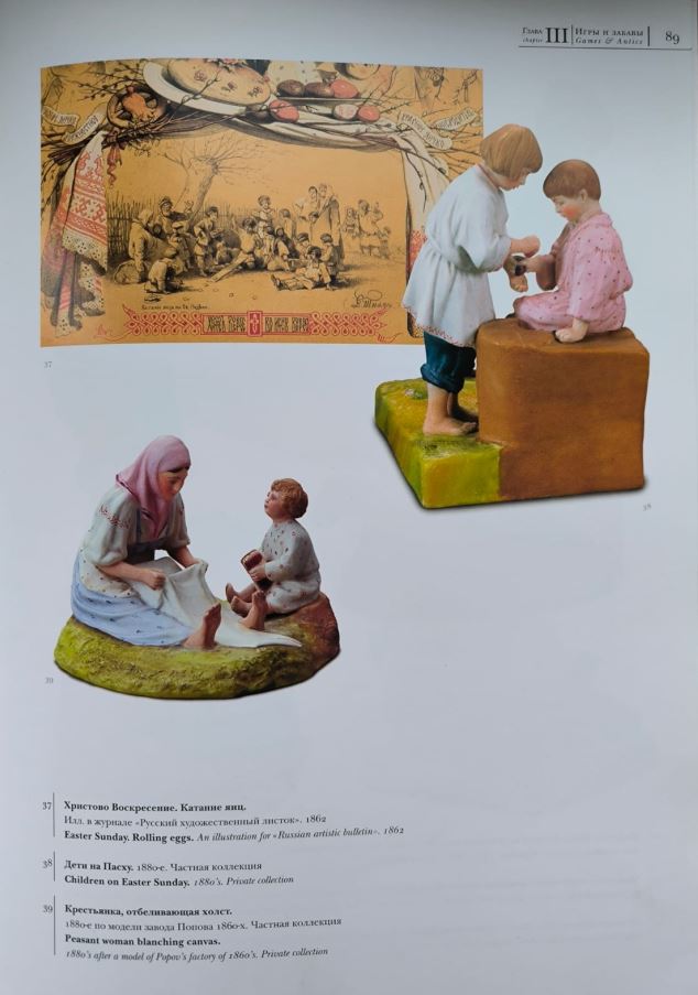 (Гарднер. Пасха. Дети.) Скульптура «Дети на Пасху». 
Россия, фабрика Ф.Я. Гарднера, 1870-е–1880-е годы.